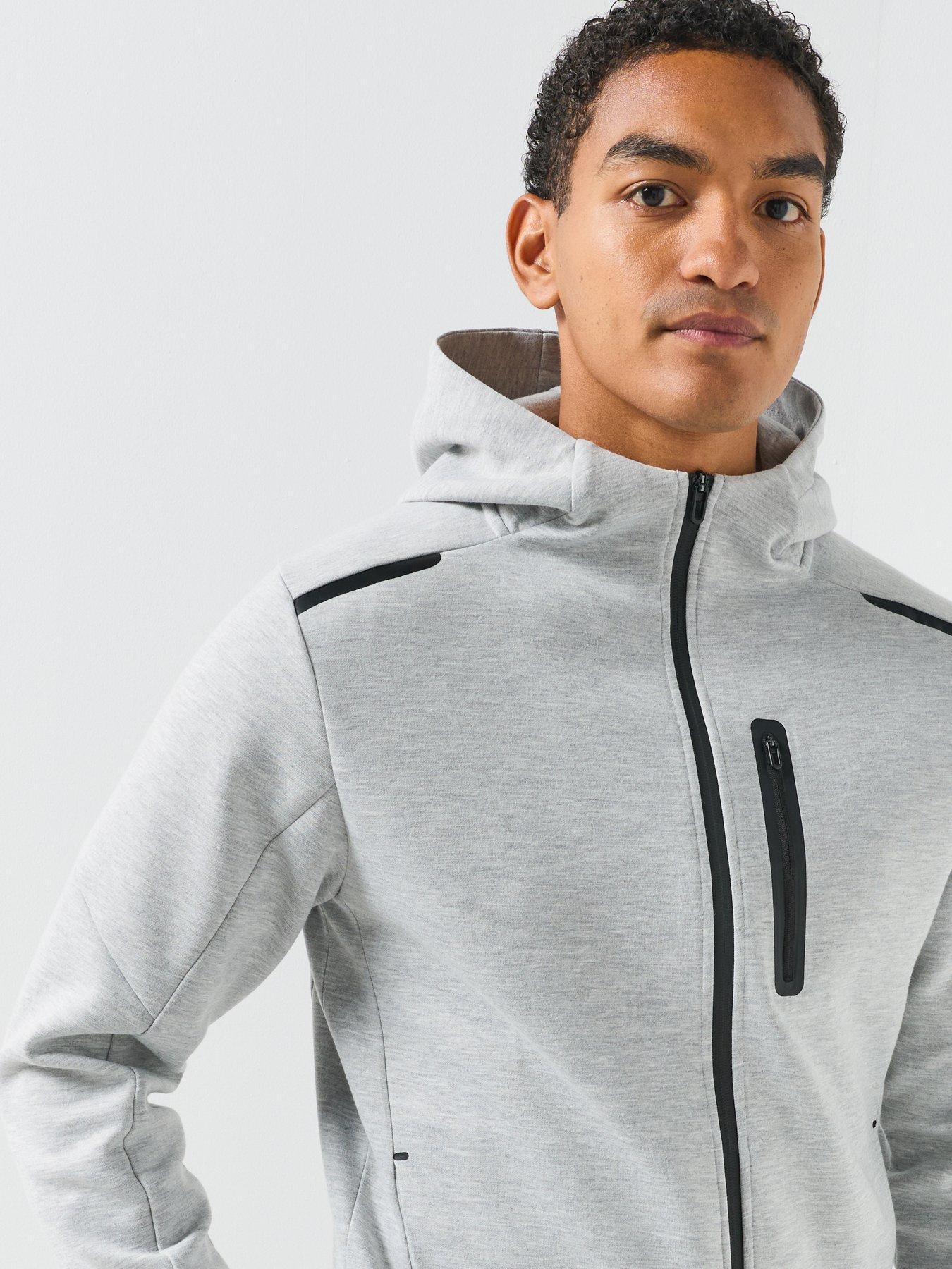 Image 6 of 6 of Jack & Jones Fusion Zip Through Hoodie - Light Grey