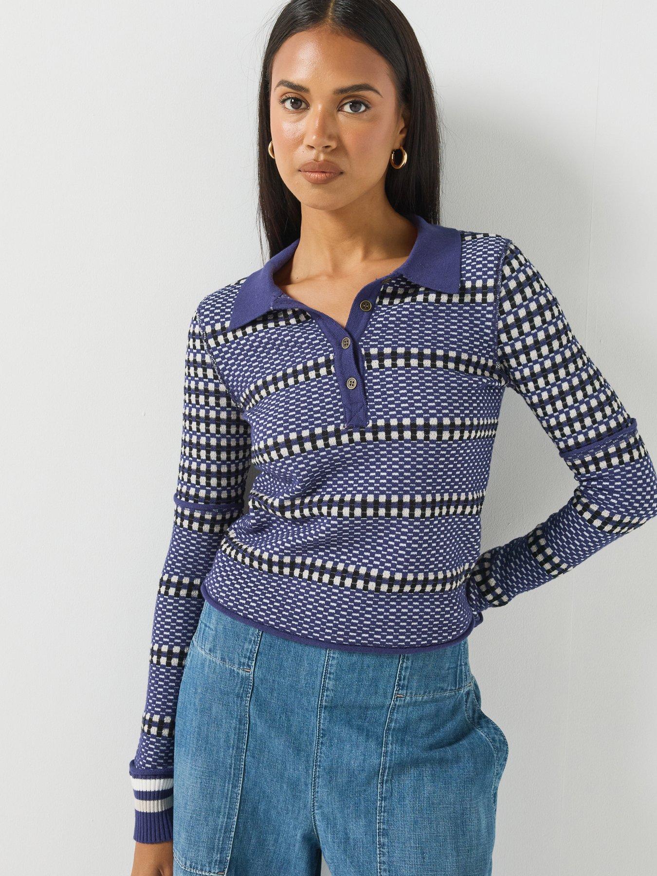 FREE PEOPLE Wtf Level Up Swit Knit Polo