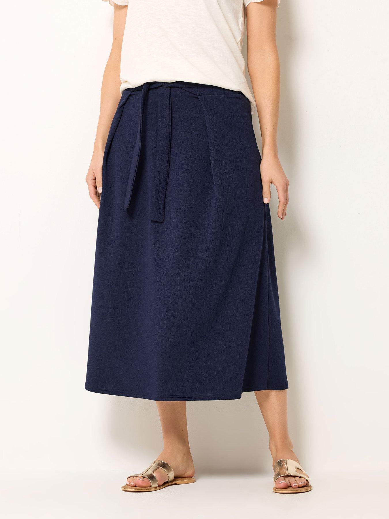 Long Tall Sally Tall Tie Waist A-line Midi Skirt