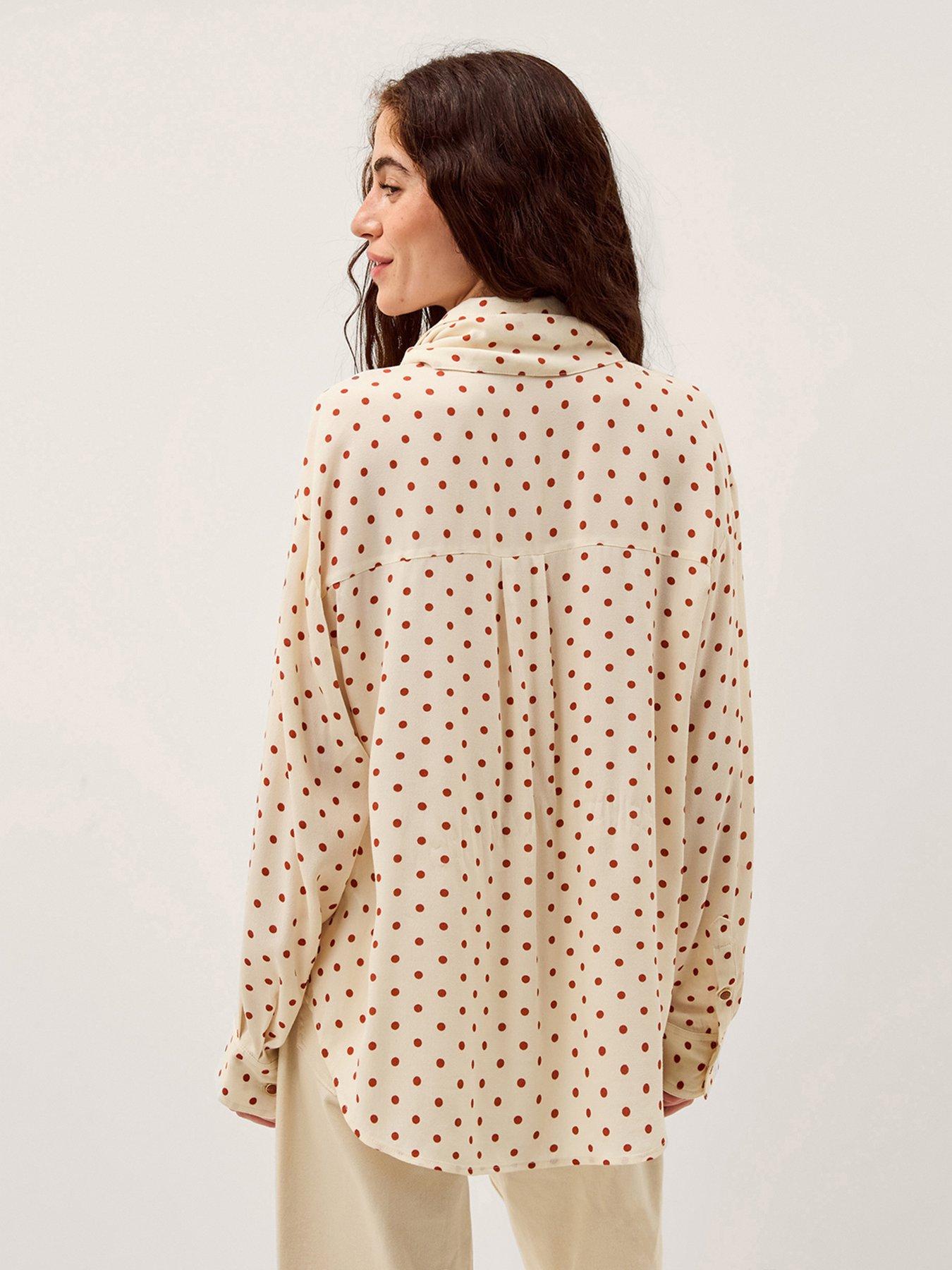 Image 2 of 6 of Monsoon Esme Spot Top - Cream