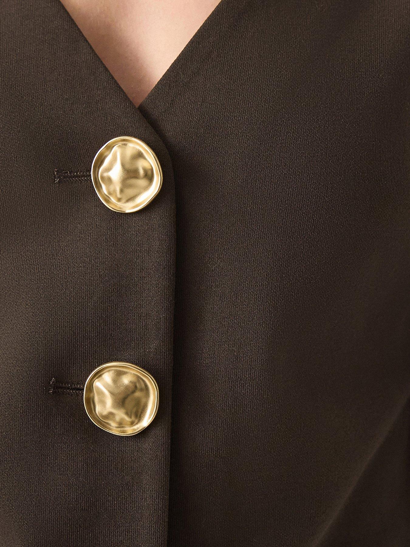 Image 4 of 5 of Monsoon Perna Ponte Jersey Top - Brown