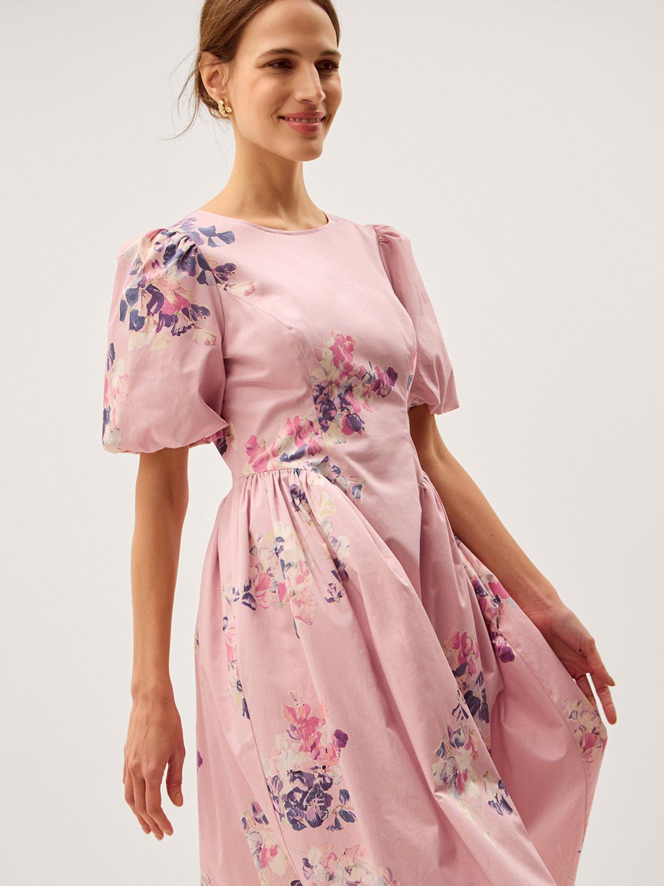 Image 3 of 5 of Monsoon Amber Cotton Dress - Pink