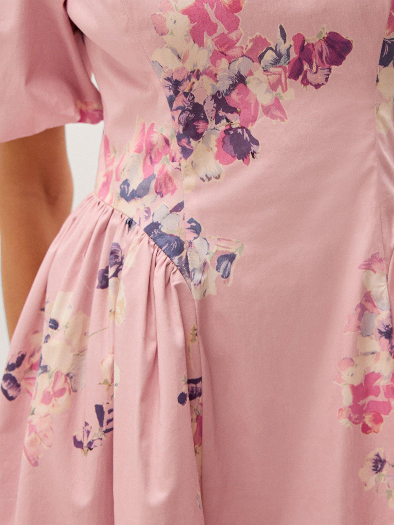 Image 4 of 5 of Monsoon Amber Cotton Dress - Pink