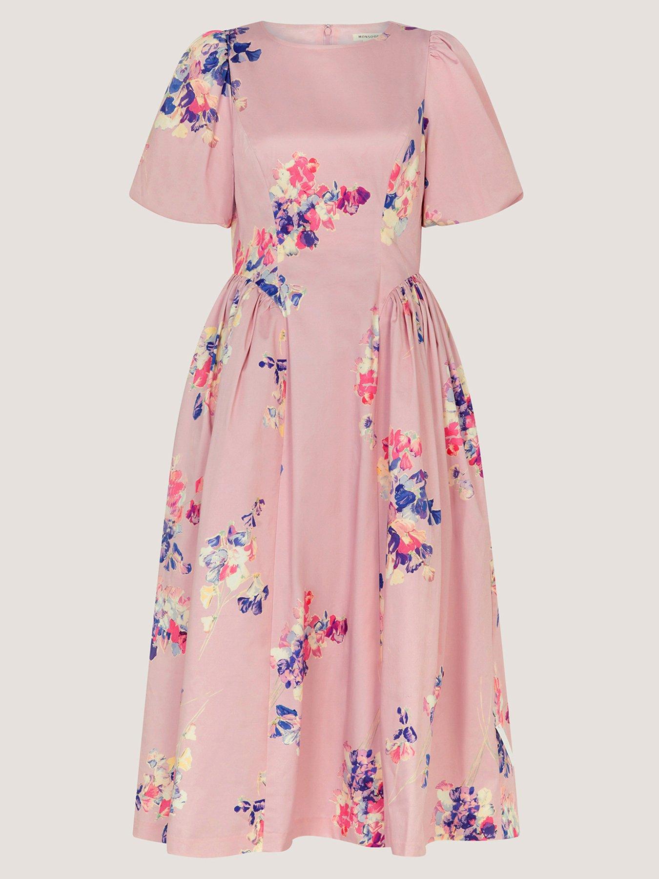 Image 5 of 5 of Monsoon Amber Cotton Dress - Pink