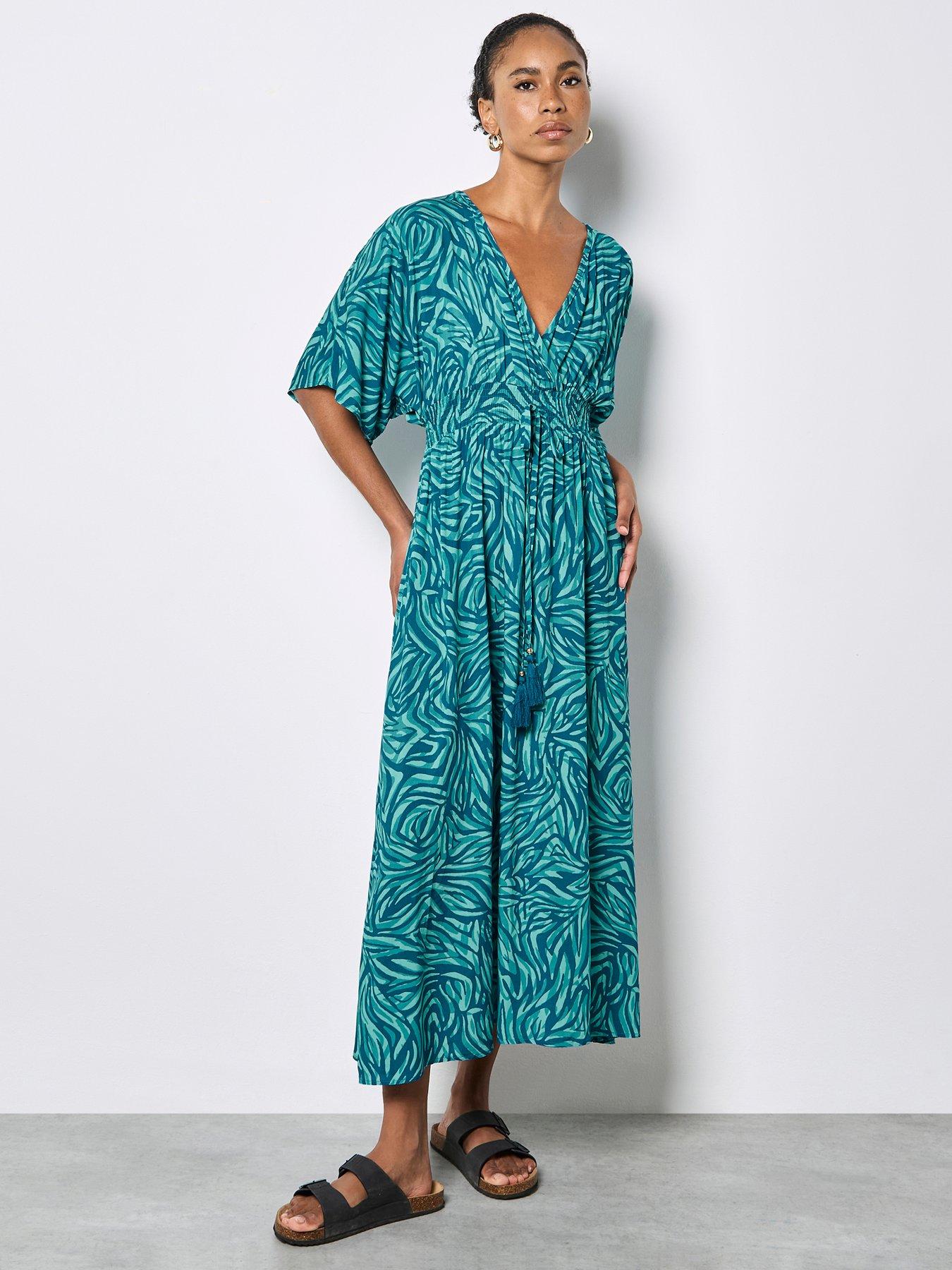 Apricot Apricot Zebra Swirl Tassel Kimono Maxi