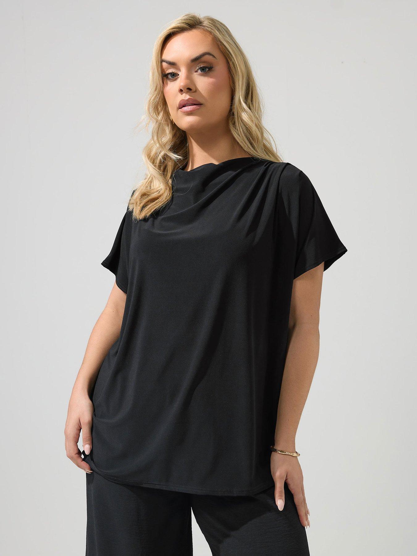 Yours Curve Pleat Detail Shoulder Top