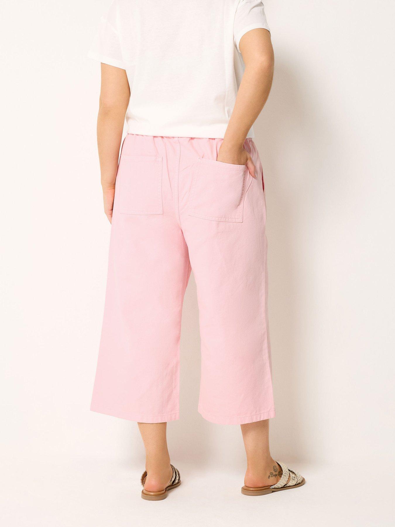 Image 2 of 4 of Yours Curve Cropped Jeans - Pink