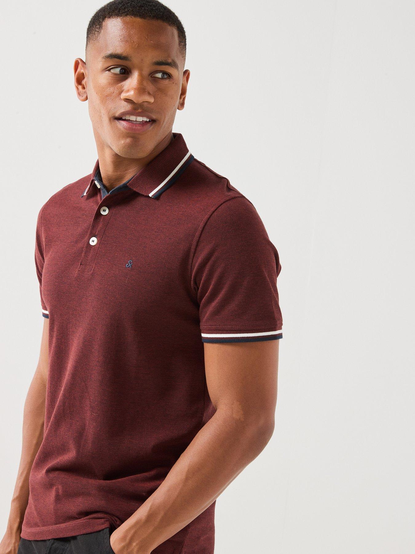 Jack & Jones Paulos Short Sleeve Polo Shirt - Dark Red