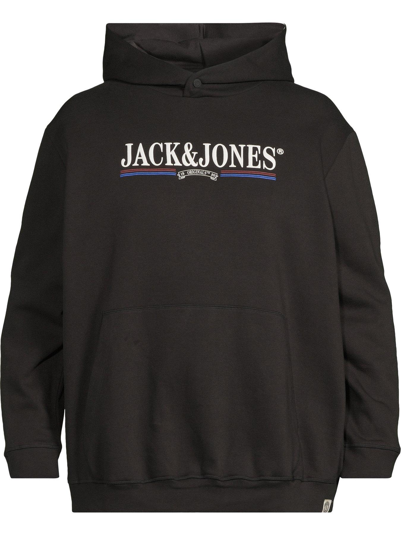 Image 5 of 5 of Jack & Jones Plus Frederiksberg Graphic Hoodie - Black