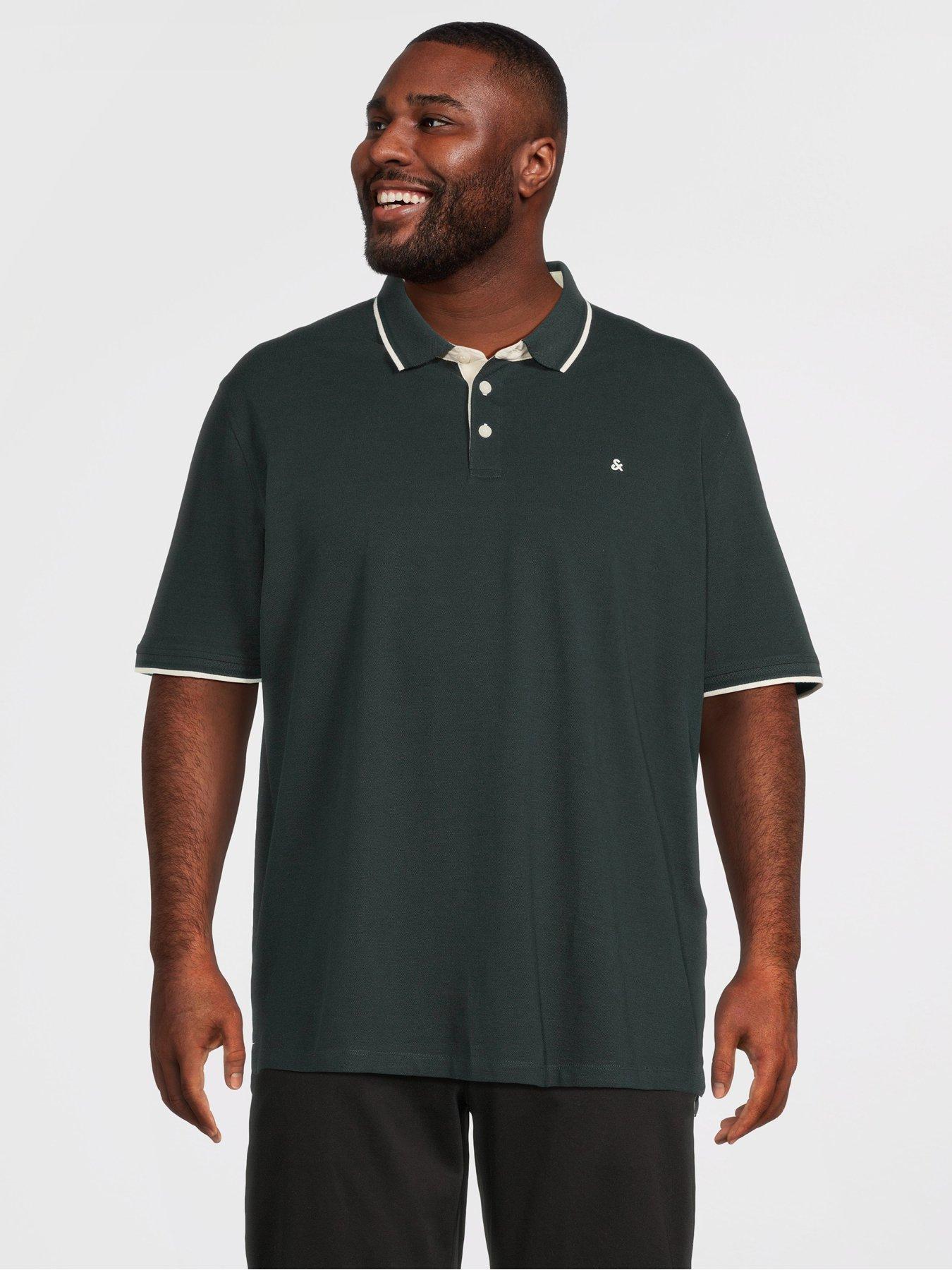 Jack & Jones Plus Paulos Short Sleeve Polo Shirt, Scarab, Size 4Xl, Men
