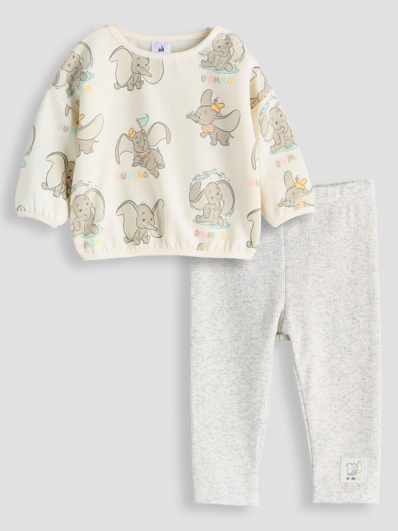 Image 1 of 4 of The Very Collection Girls Dumbo Printed Sweatshirt and Leggings Set - Grey/White