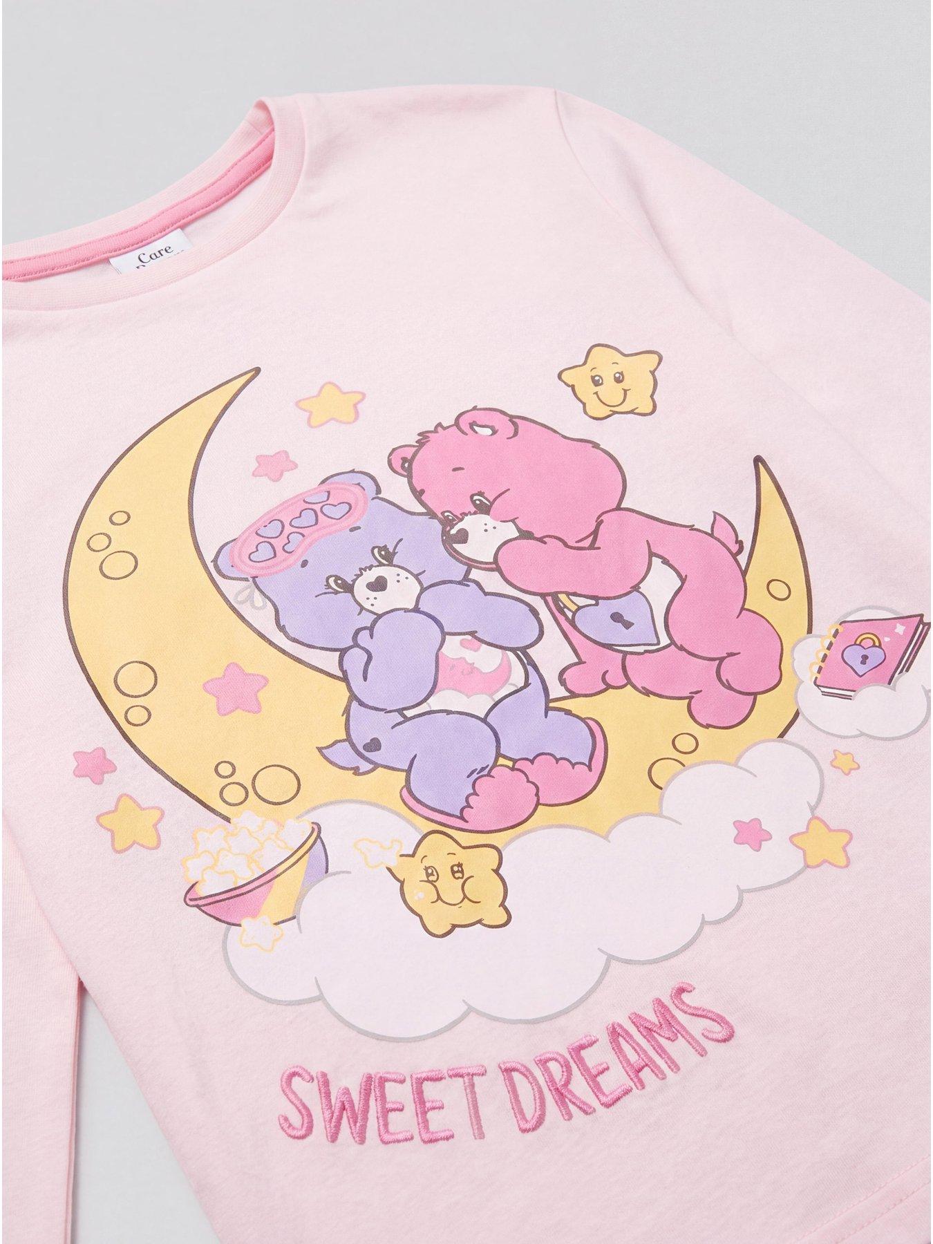 Image 3 of 4 of The Very Collection Girls Care Bears Sweet Dreams Print Pyjamas - Pink