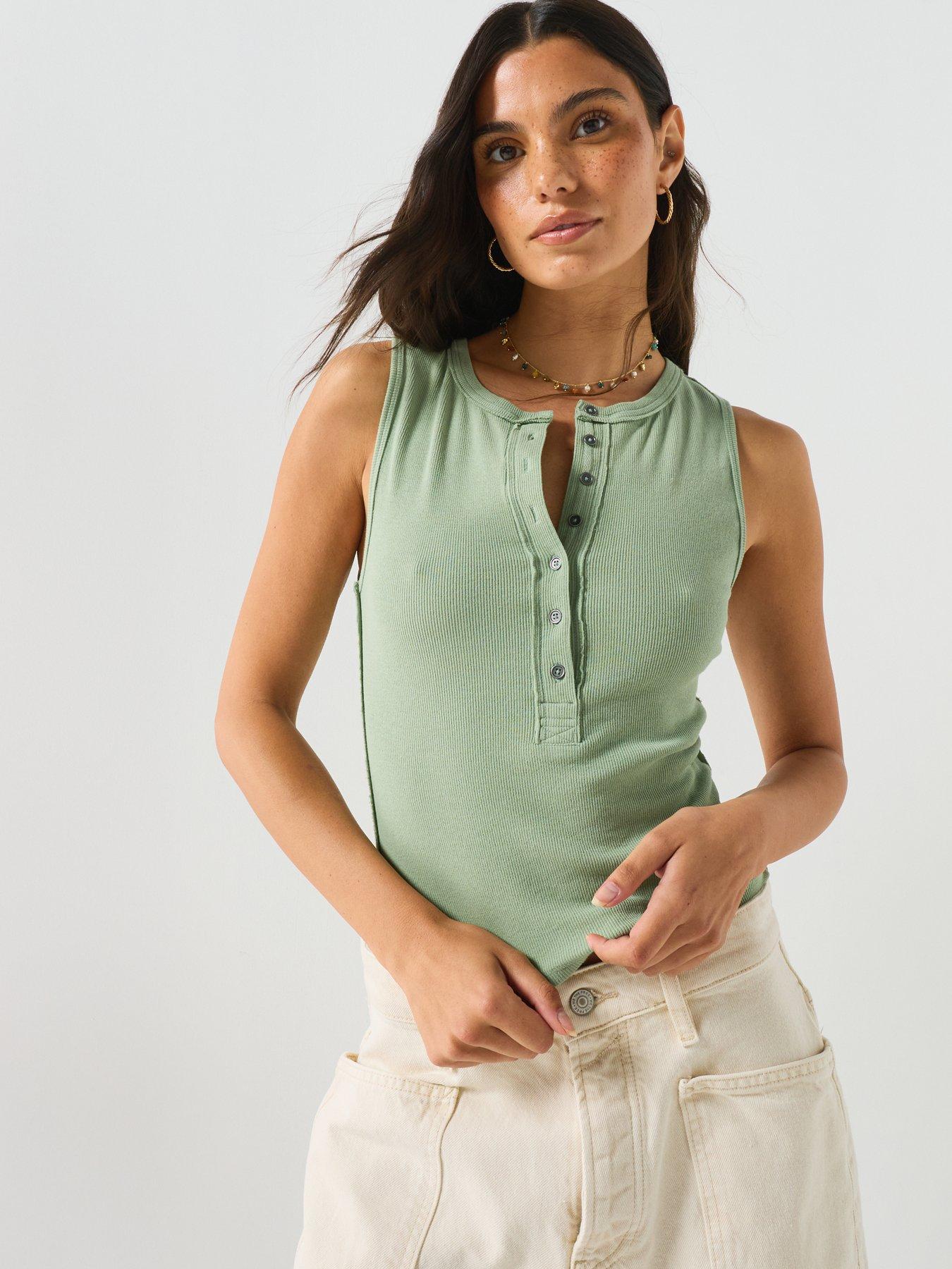 Image 4 of 6 of FREE PEOPLE Jamie Henley Tank - Green