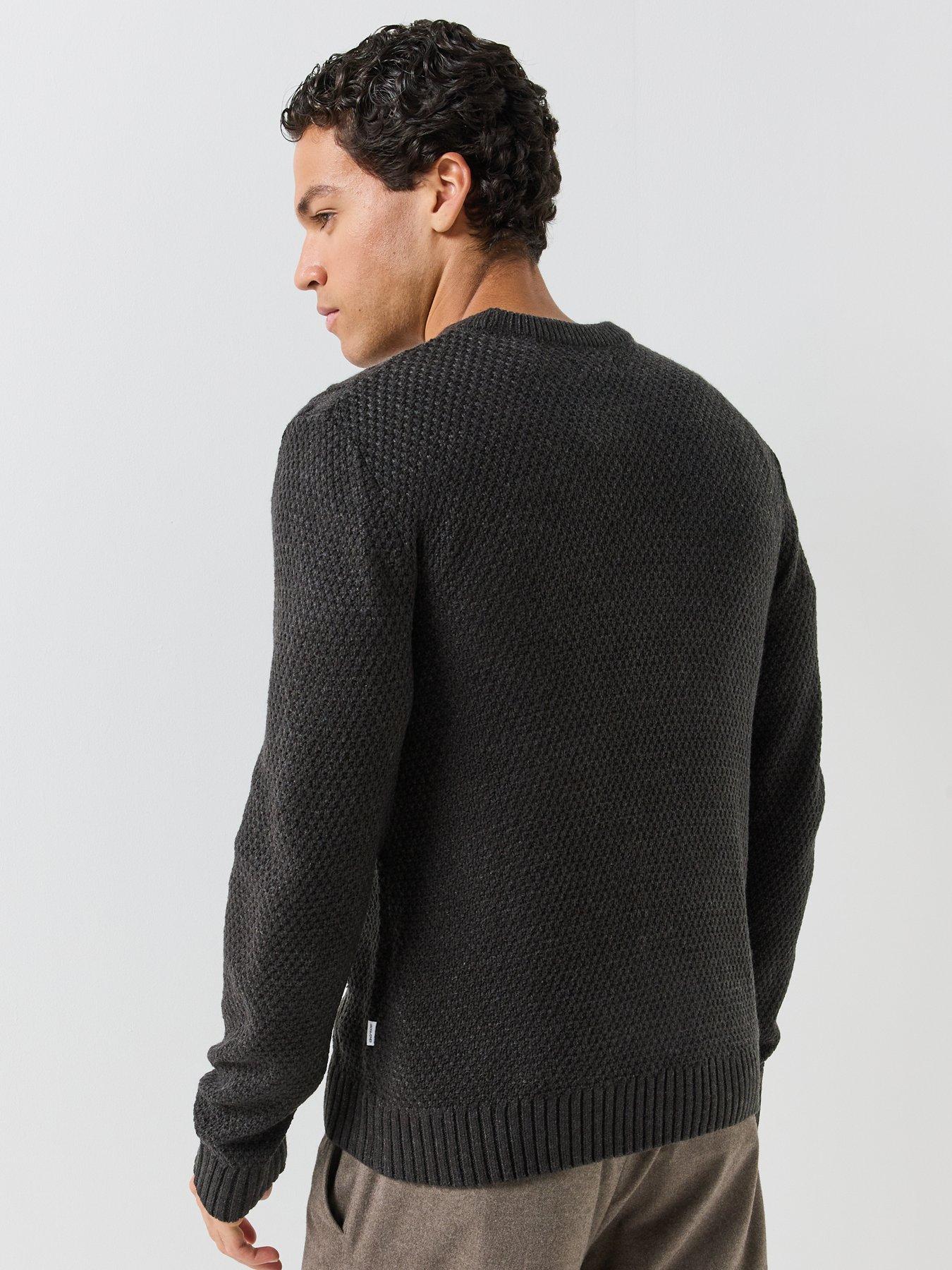 Image 2 of 6 of Jack & Jones Mens James Cable Knit Jumper - Dark Grey Melange