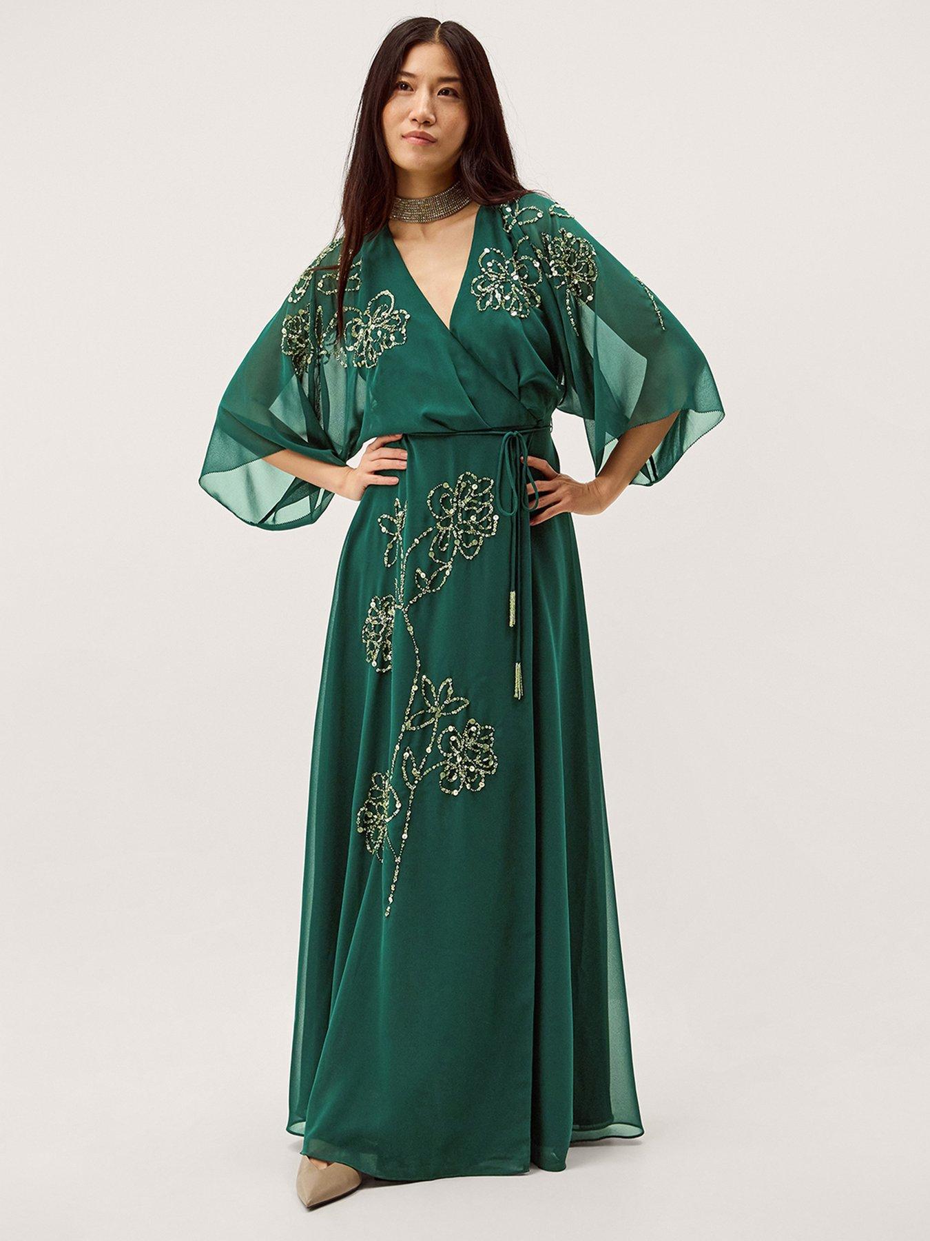 Monsoon Skyla Wrap Dress - Green