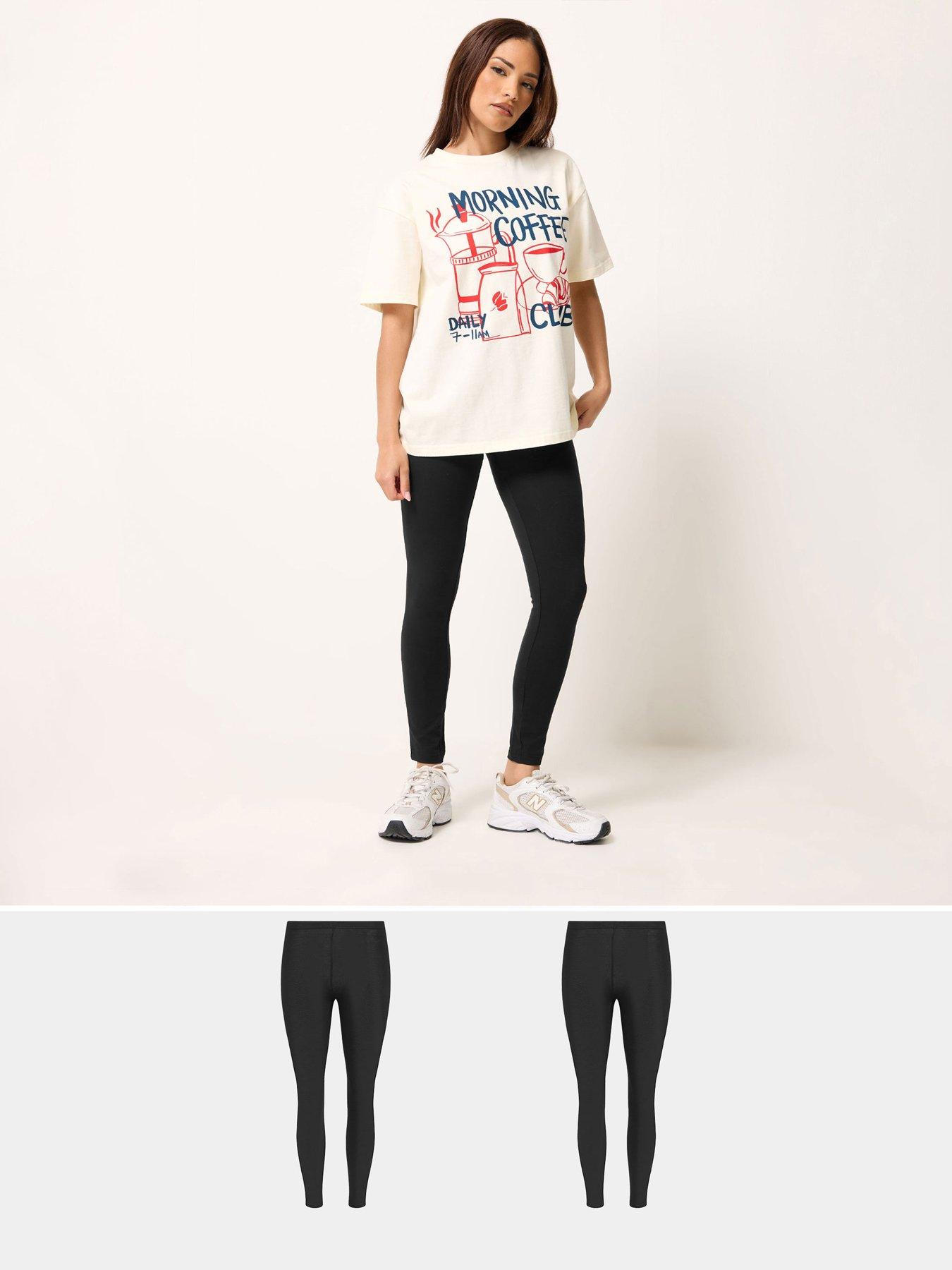 Image 1 of 6 of PixieGirl Petite 2 Pack Cotton Leggings