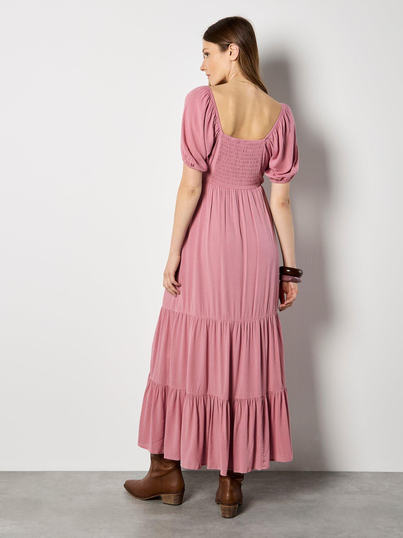 open lace back dress Pink Milkmaid Shoestring Strap Minidress