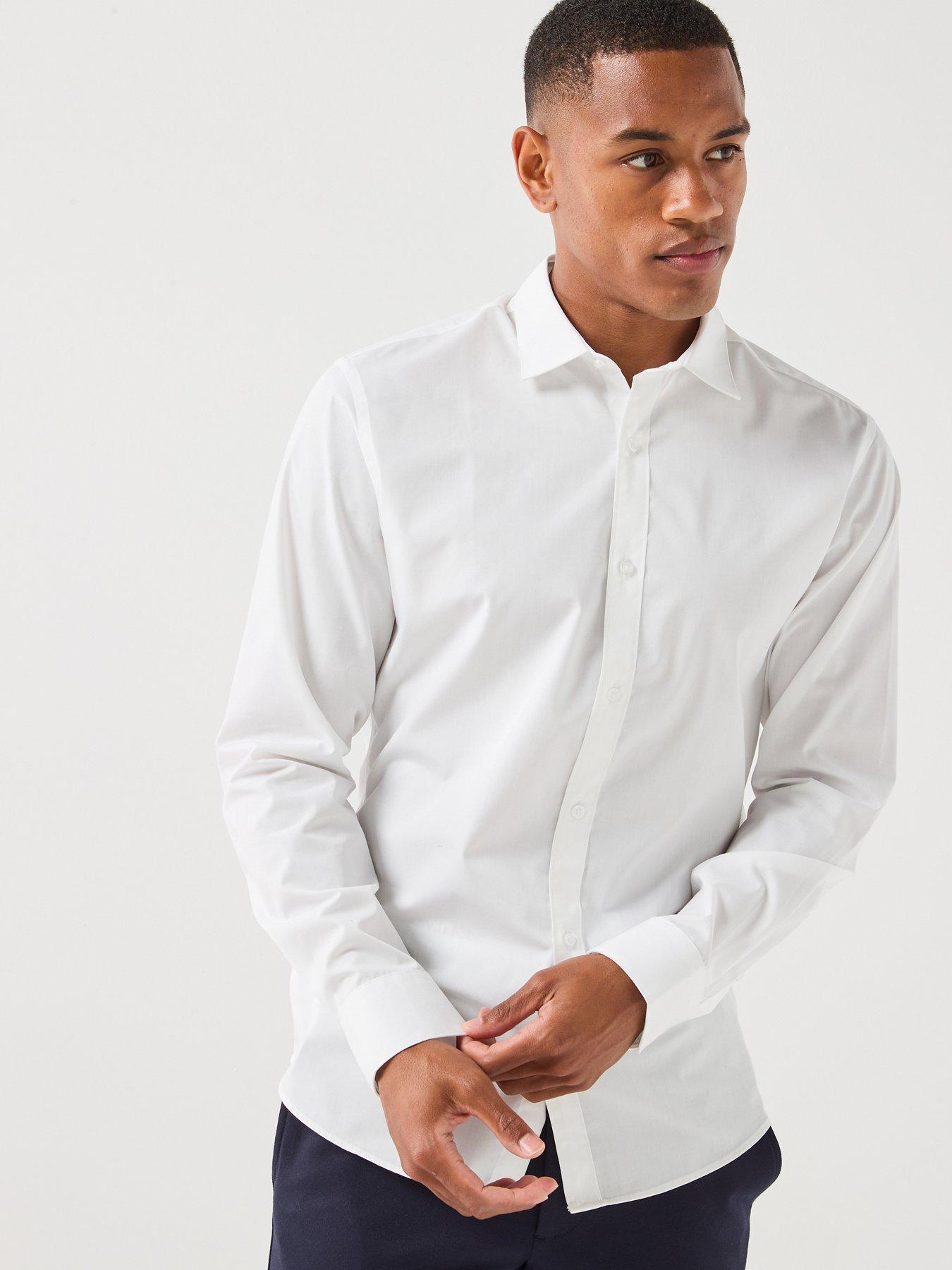 Jack & Jones Men's White Jje Joe Slim Fit Long Sleeve Shirt - Size 42/Regular - Image 4