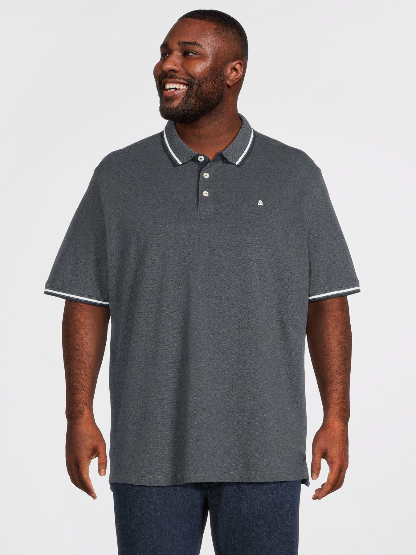 Jack & Jones Plus Paulos Short Sleeve Polo Shirt - Turbulence