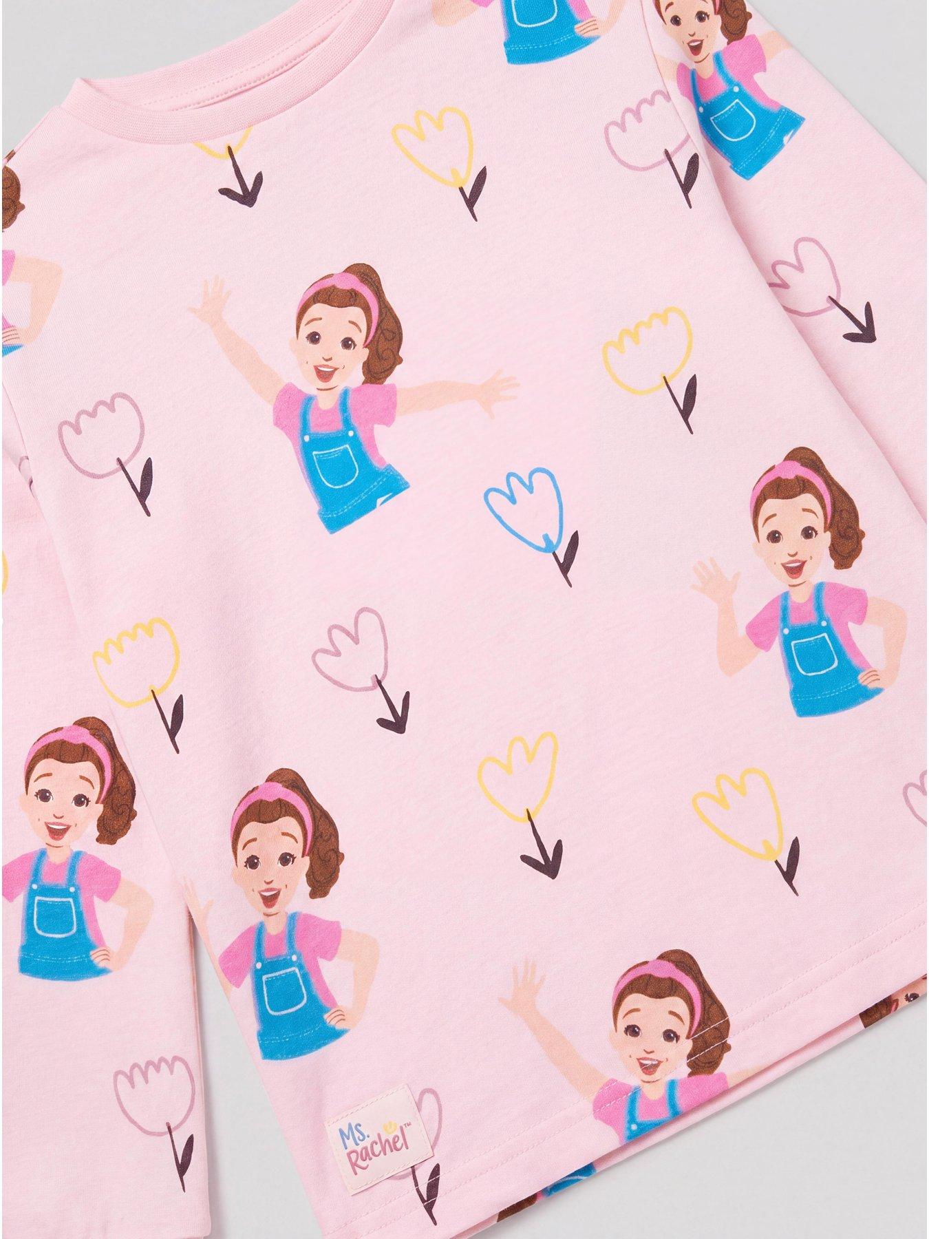 Image 3 of 3 of The Very Collection Girls Ms Rachel All-Over Print Long Sleeve Pyjamas - Pink