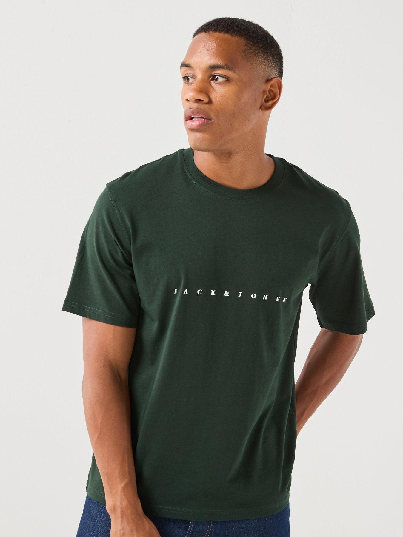 Jack & Jones Star Crew Neck T-Shirt, Scarab, Size L, Men