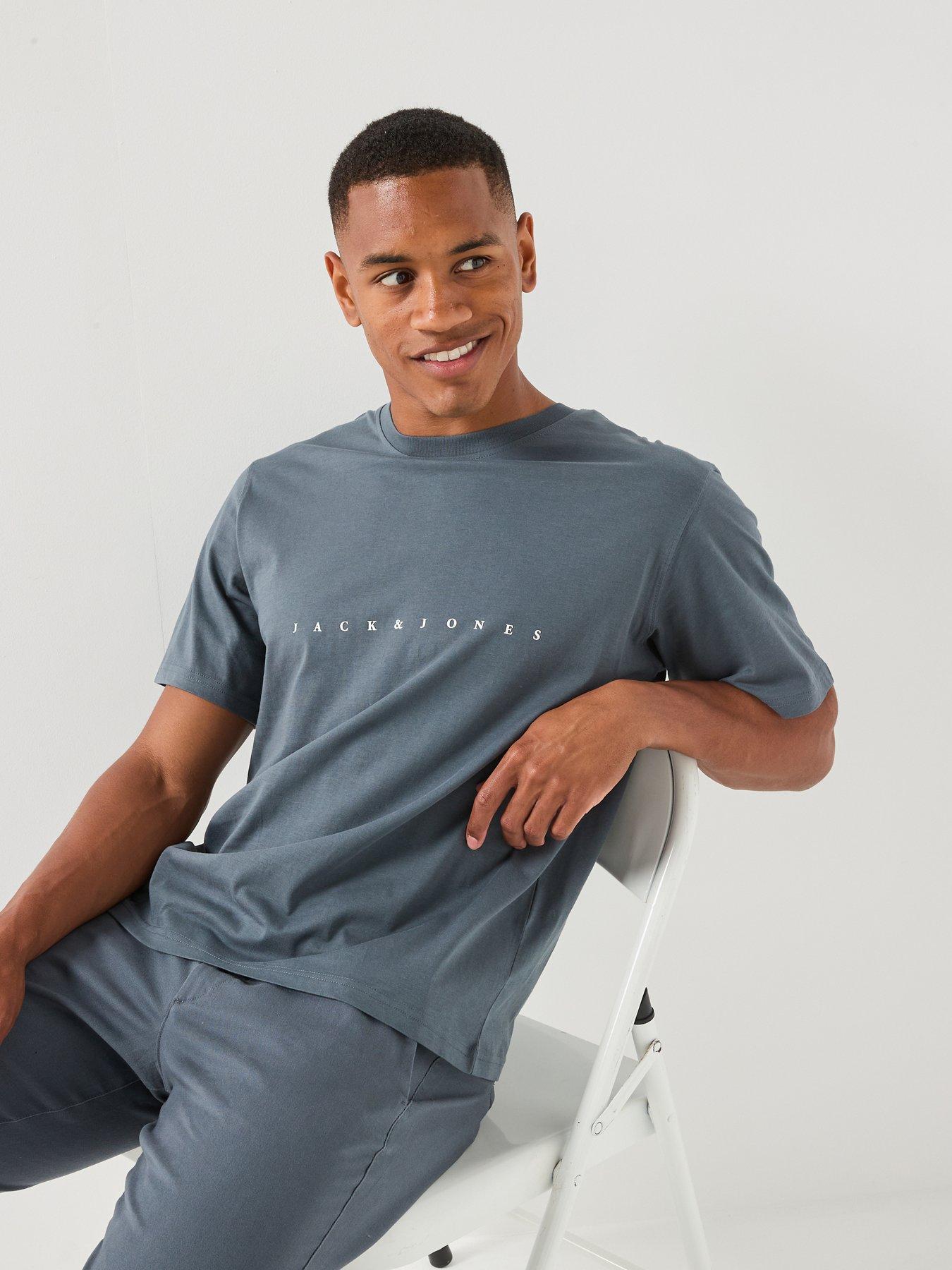 Jack & Jones Star Crew Neck T-Shirt, Turbulence, Size L, Men