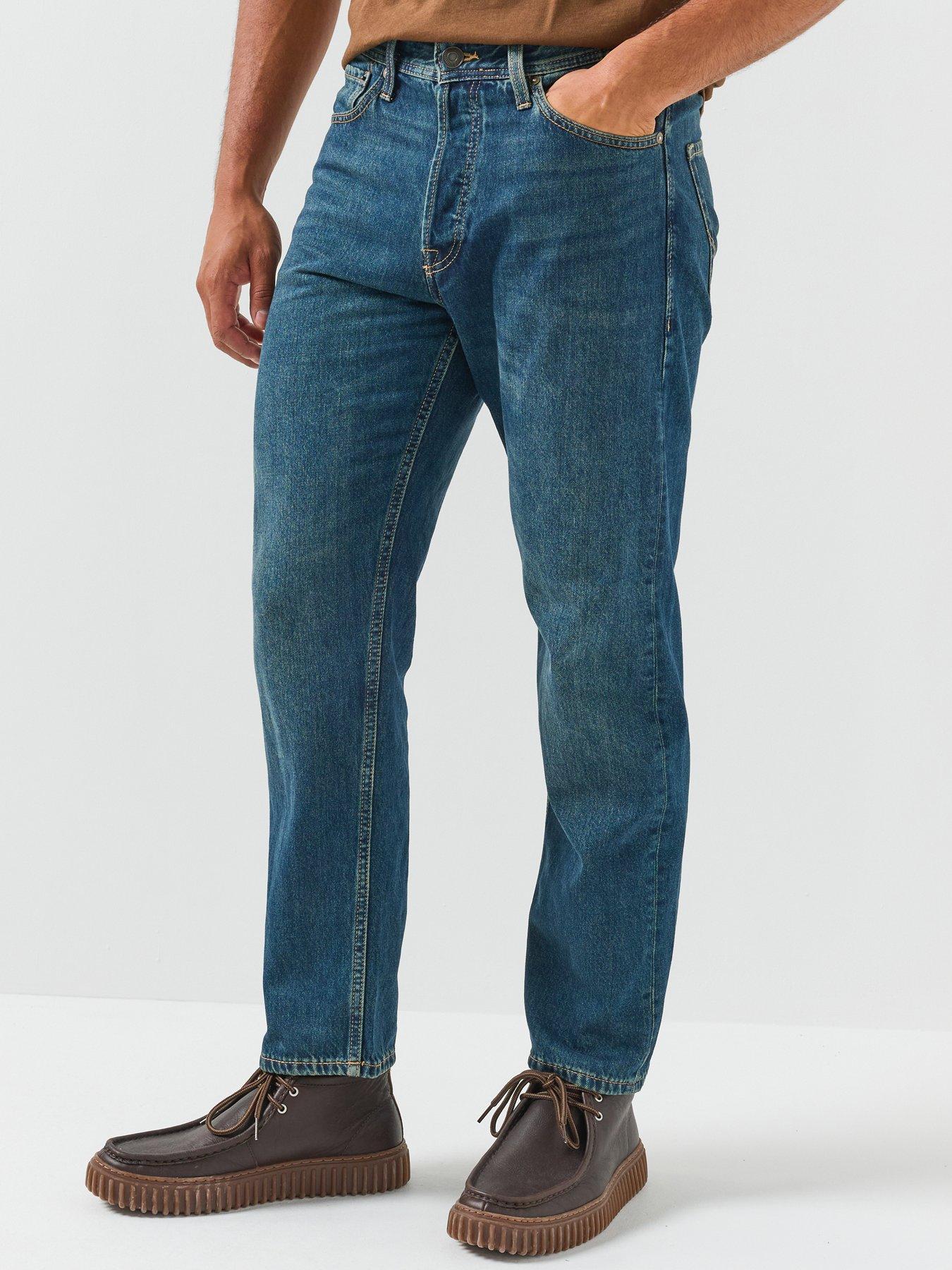 Jack & Jones Jack & Jones Chris Loose Fit Jeans, Blue Denim, Size 36, Inside Leg Long, Men