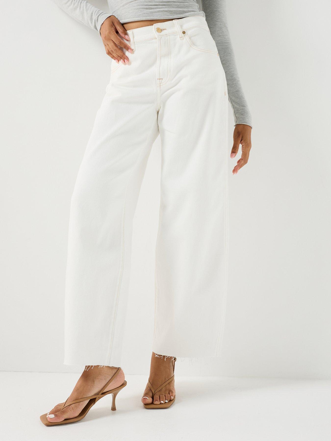 Image 1 of 6 of 7 FOR ALL MANKIND Bonnie Curvilinear In Milkyway - White