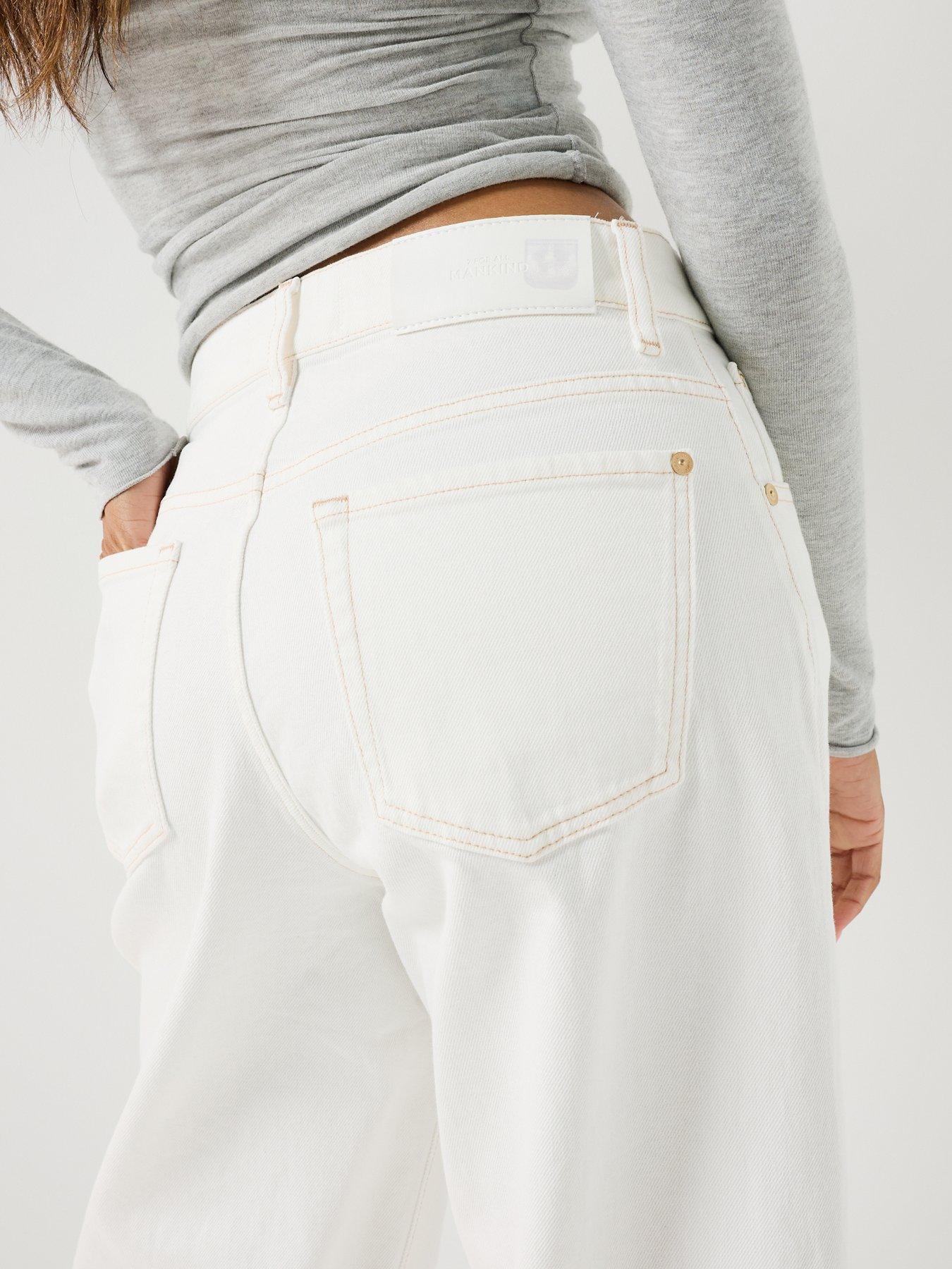 Image 4 of 6 of 7 FOR ALL MANKIND Bonnie Curvilinear In Milkyway - White