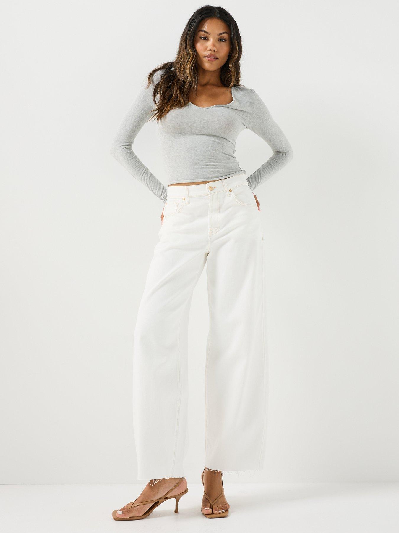 Image 6 of 6 of 7 FOR ALL MANKIND Bonnie Curvilinear In Milkyway - White