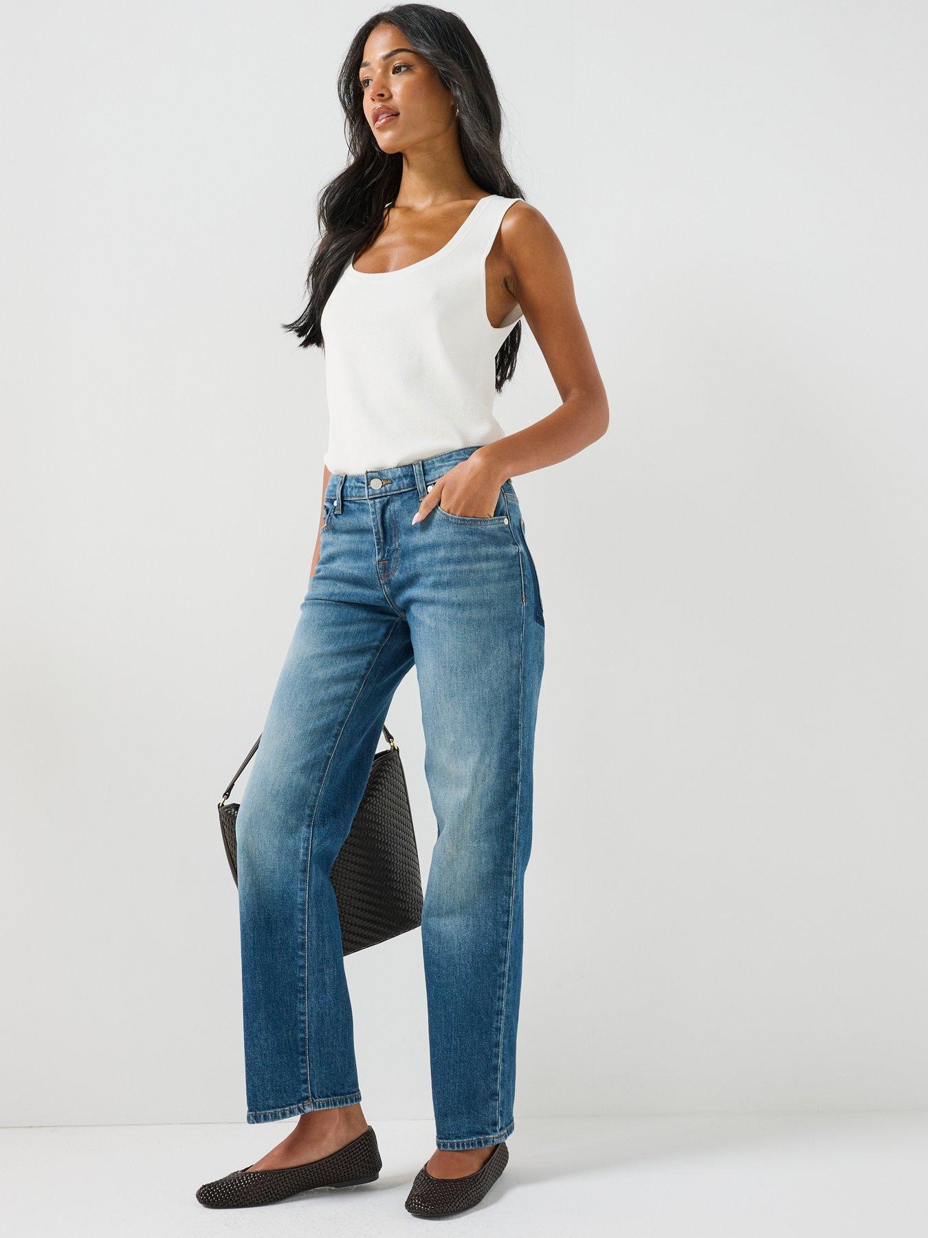 Image 4 of 6 of 7 FOR ALL MANKIND Comfort Calie Straight Jeans - Core Blue