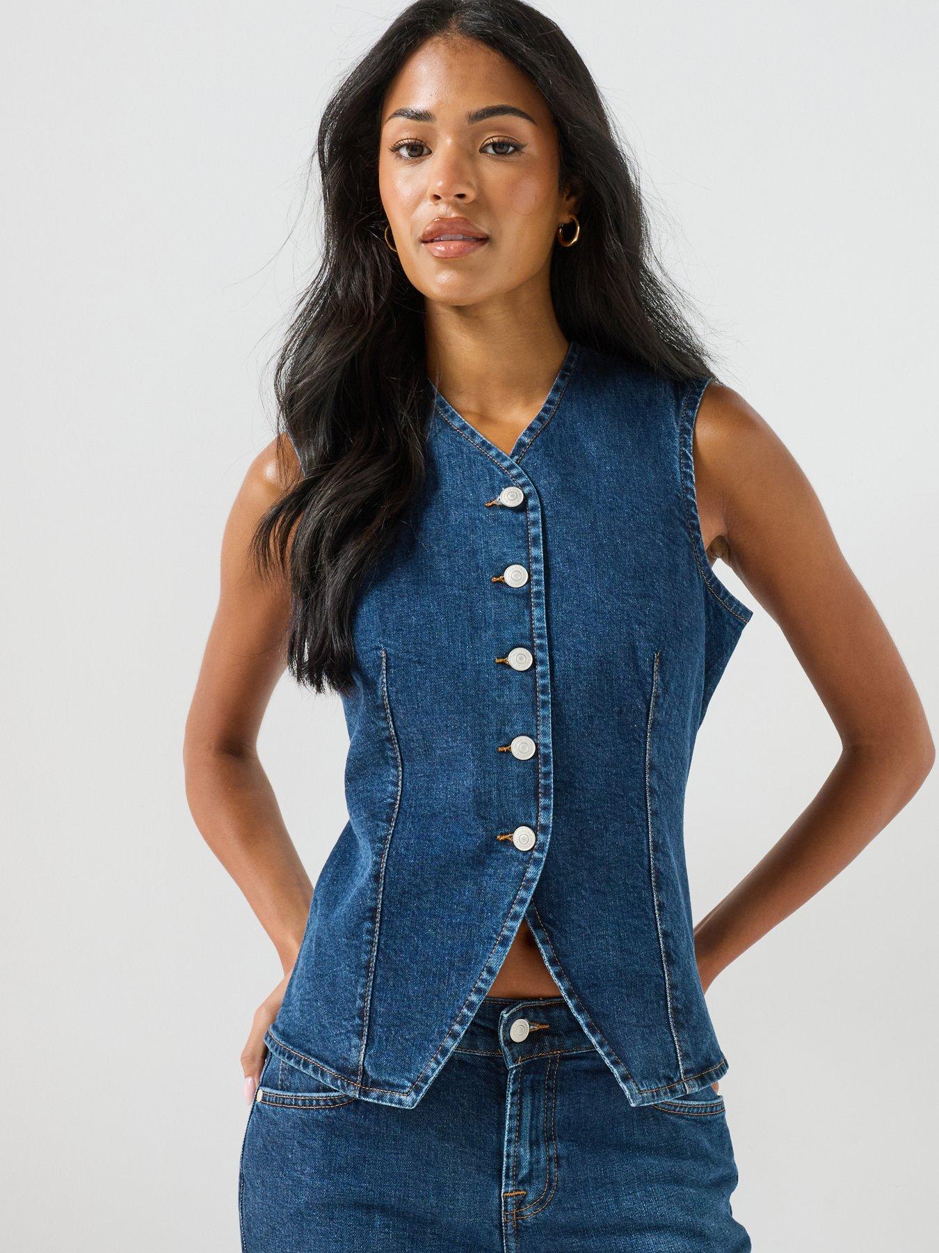 Image 1 of 6 of 7 FOR ALL MANKIND Comfort Lady Vest In Indiglow - Blue