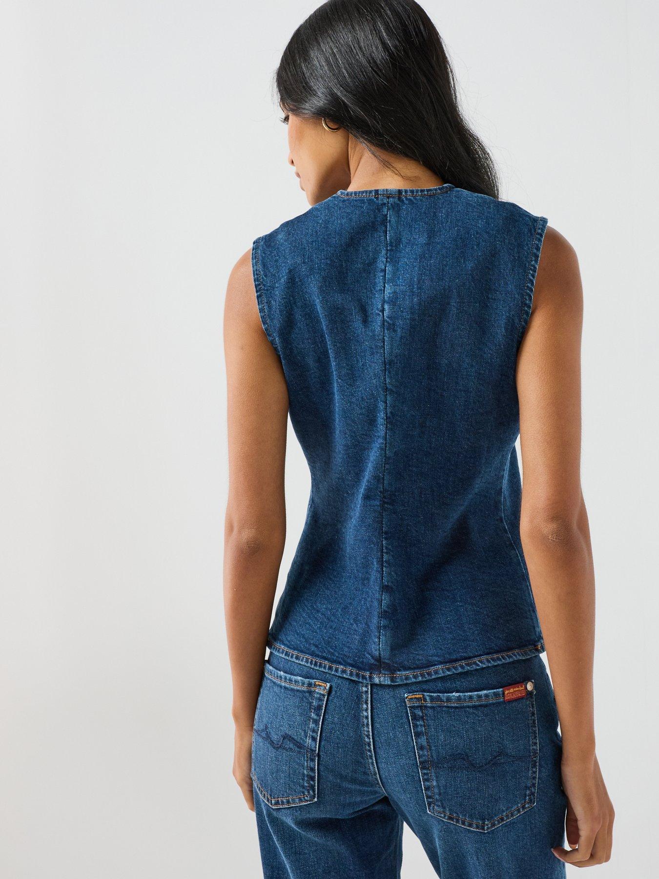 Image 2 of 6 of 7 FOR ALL MANKIND Comfort Lady Vest In Indiglow - Blue