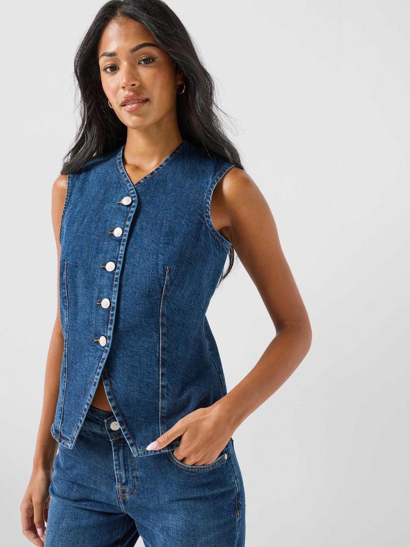 Image 4 of 6 of 7 FOR ALL MANKIND Comfort Lady Vest In Indiglow - Blue