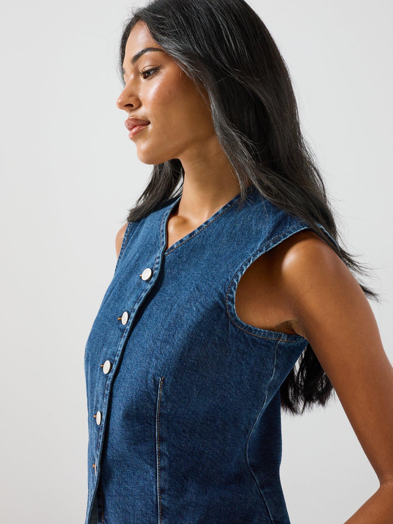 Image 5 of 6 of 7 FOR ALL MANKIND Comfort Lady Vest In Indiglow - Blue