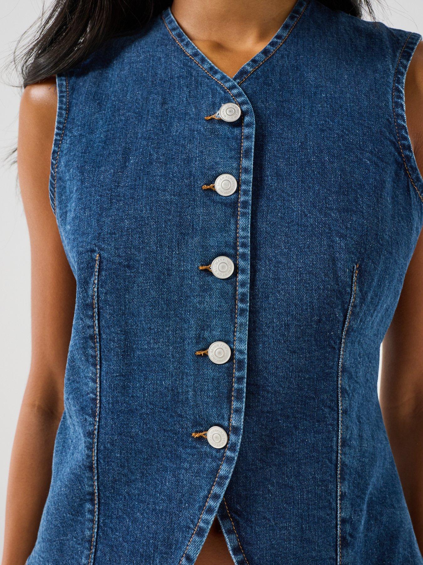 Image 6 of 6 of 7 FOR ALL MANKIND Comfort Lady Vest In Indiglow - Blue