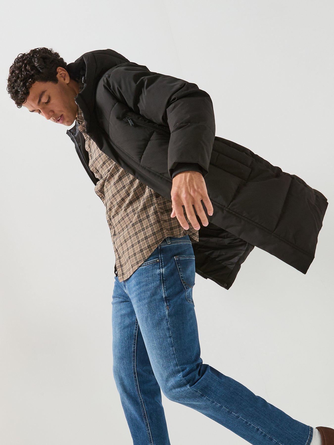 Image 5 of 6 of Jack & Jones Mens Becks Longline Hooded Puffer Jacket - Black