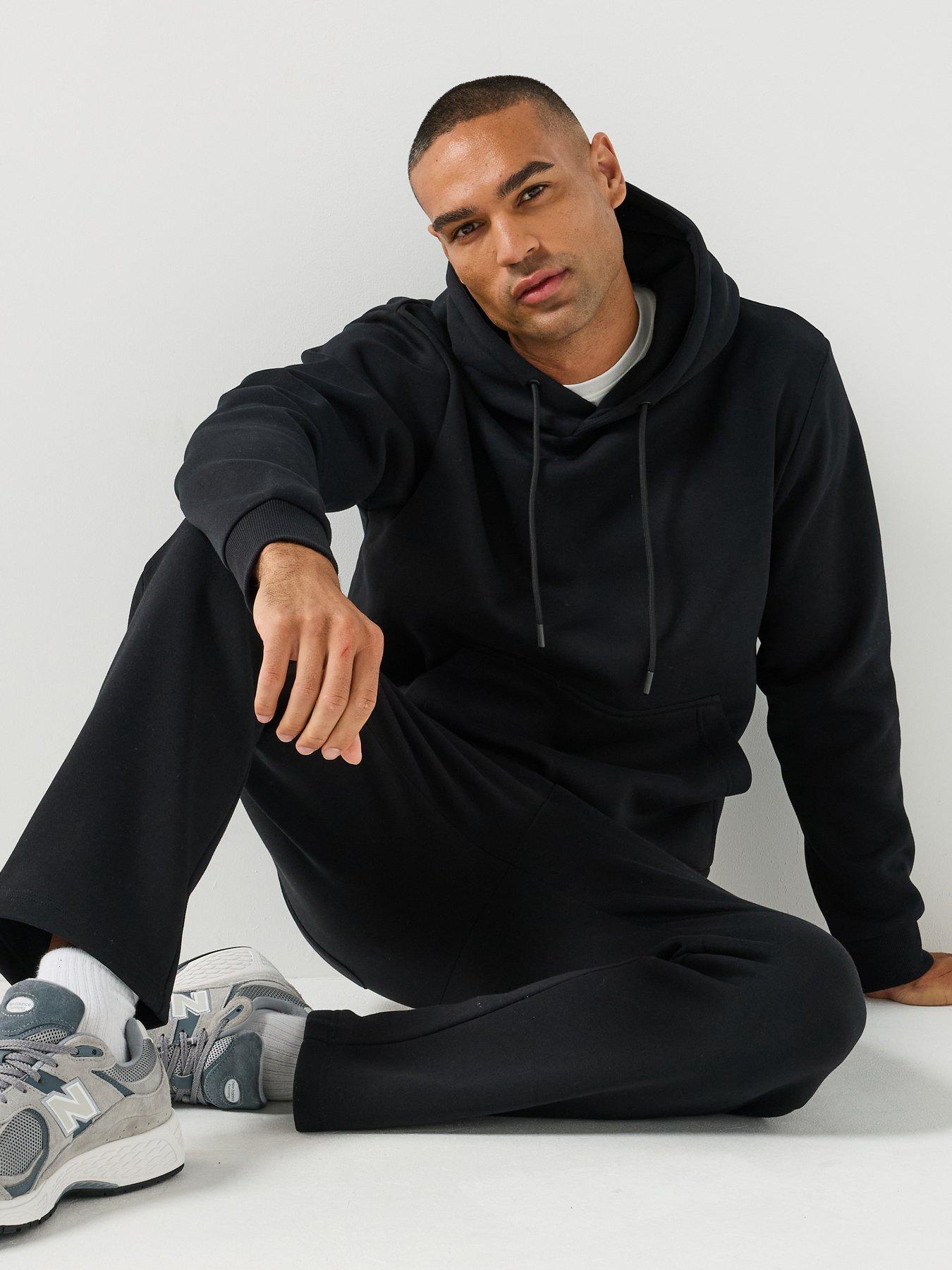 Jack & Jones Men's Tracksuit Set with Hoodie and Joggers - Black
