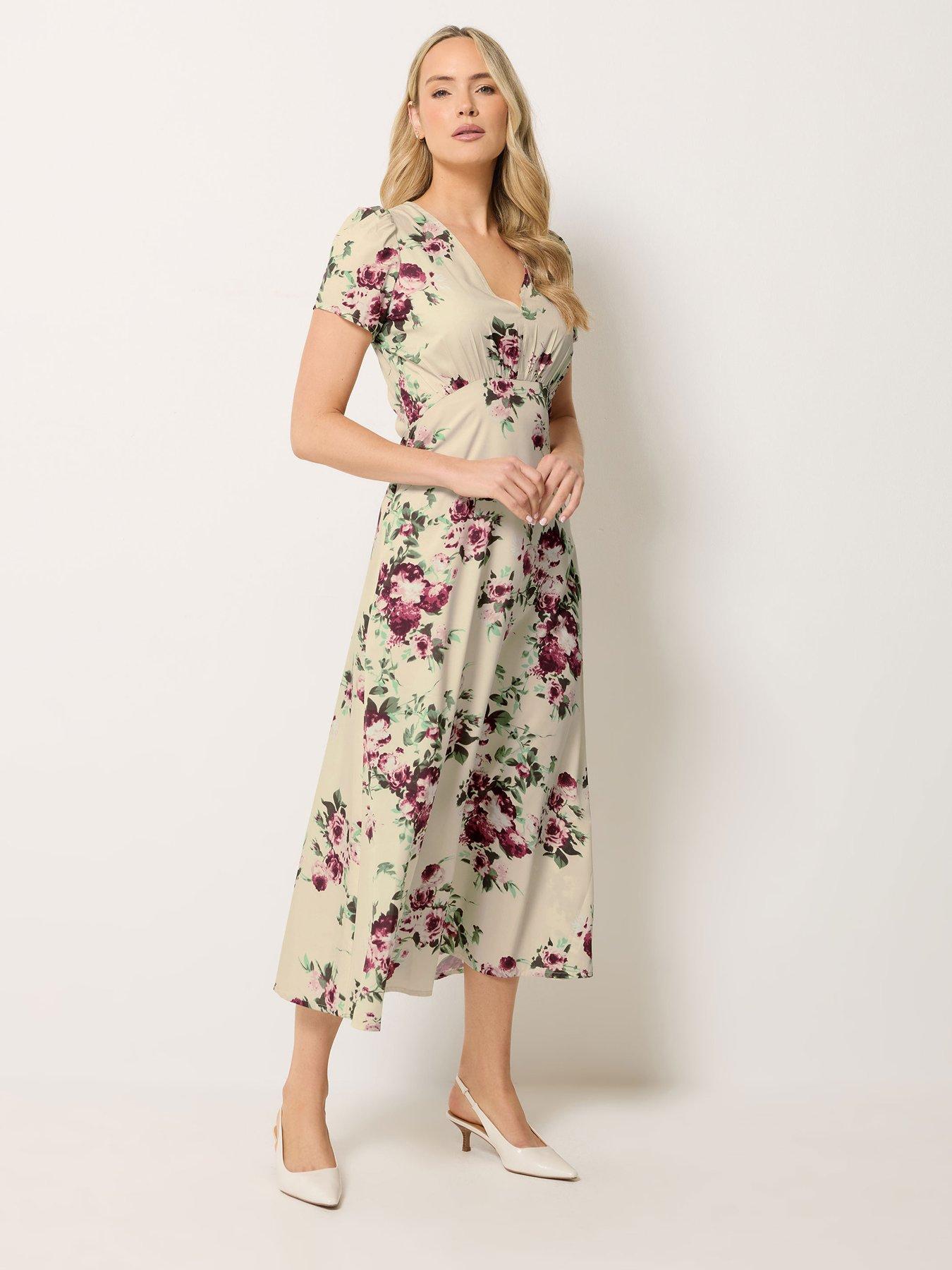 Long Tall Sally Tall Rose Tea Midi Dress
