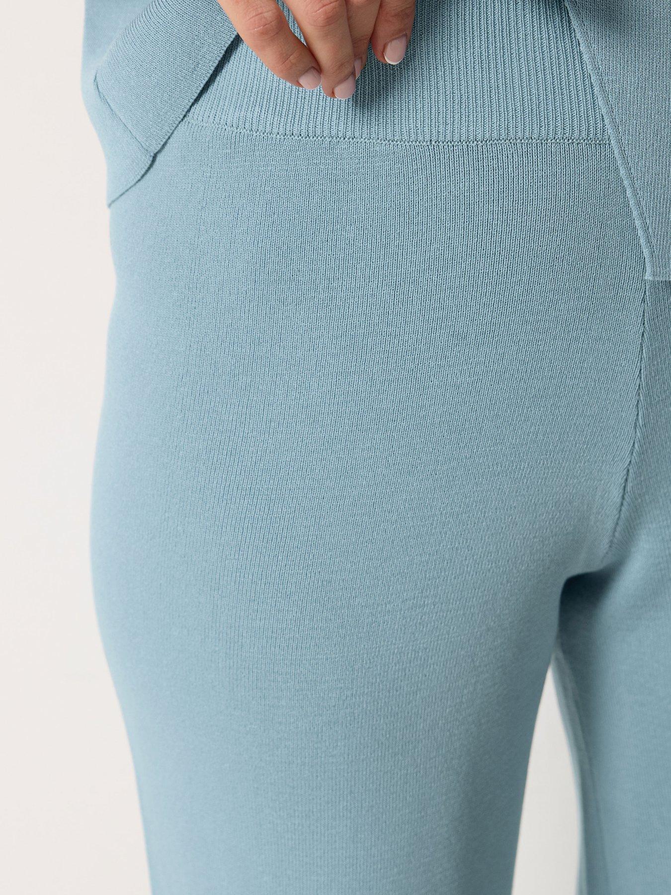 Image 4 of 4 of Long Tall Sally Knitted Wide Leg Trousers - Blue