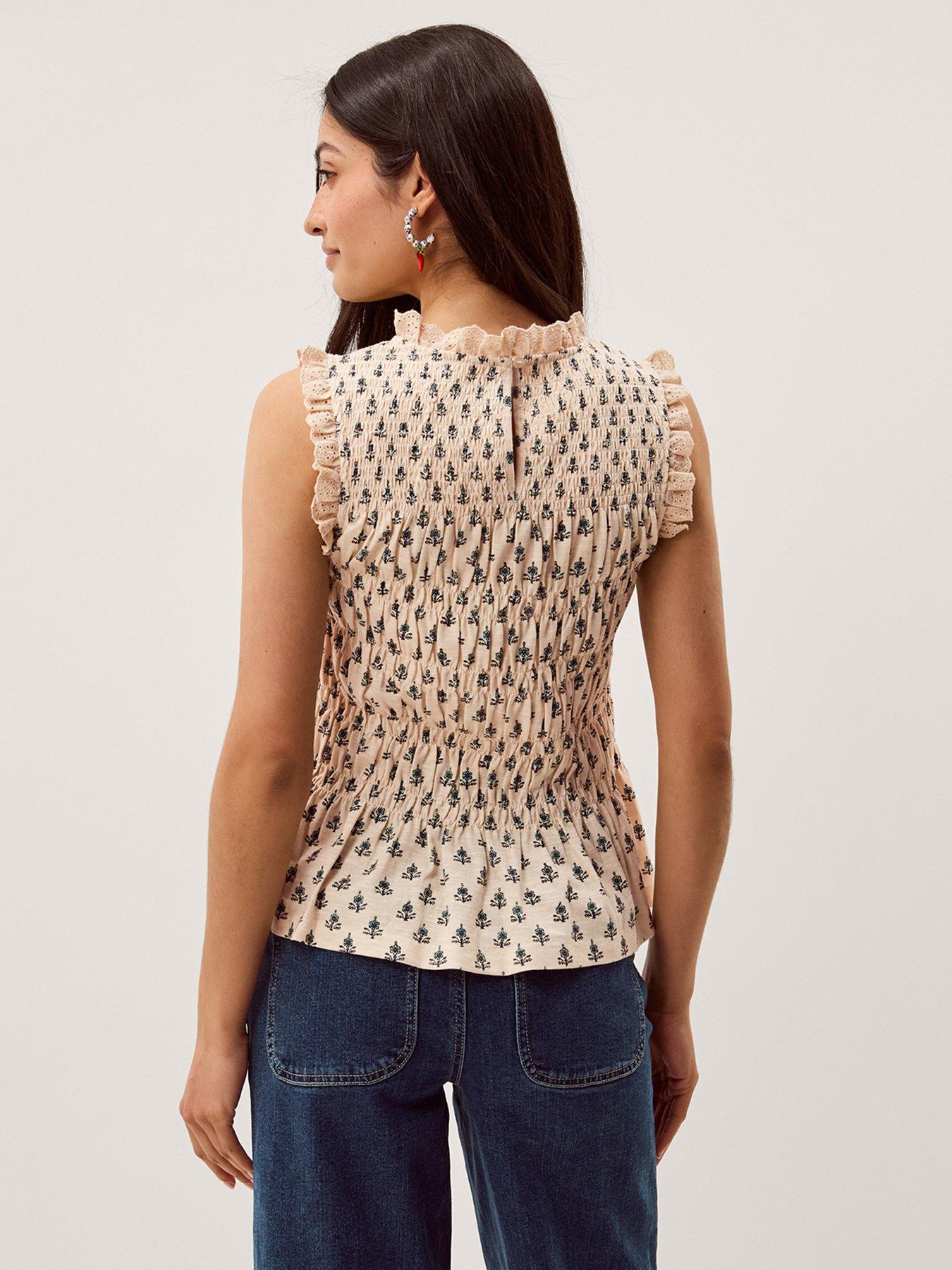 Image 2 of 5 of Monsoon Amaya Print Jersey Top - Cream