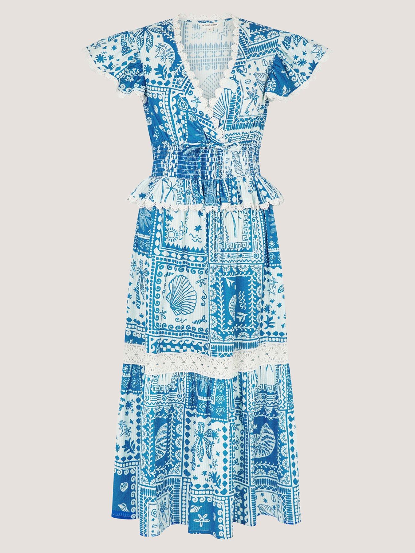 Image 5 of 5 of Monsoon Soleil Print Dress - Blue