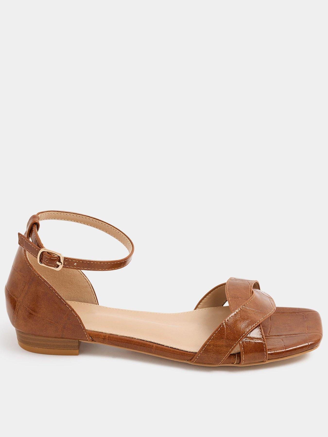 Yours Twist Front Square Toe Sandals