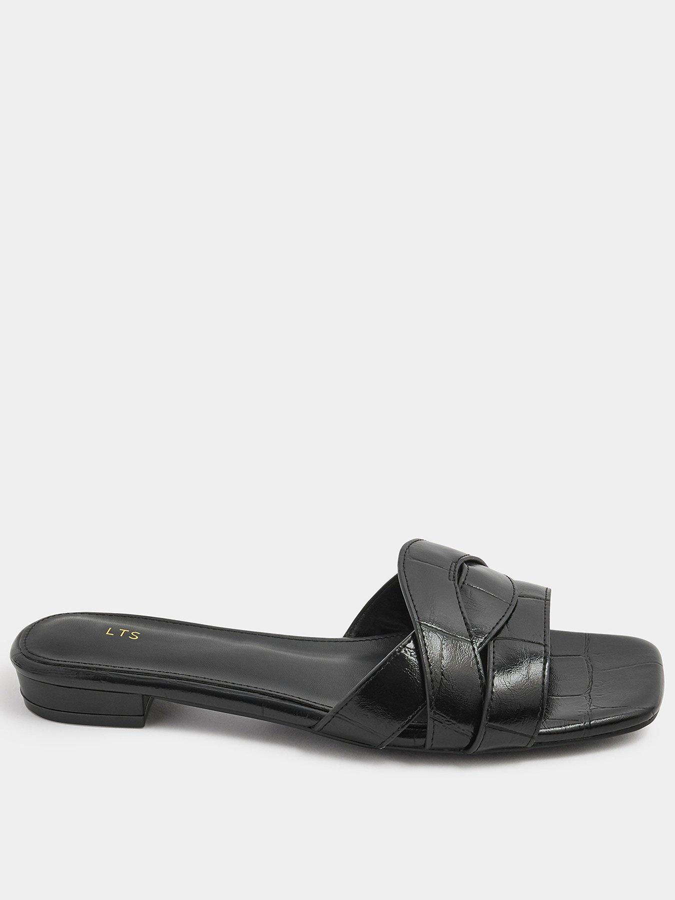Image 1 of 4 of Long Tall Sally Twisted Low Block Mules - Black