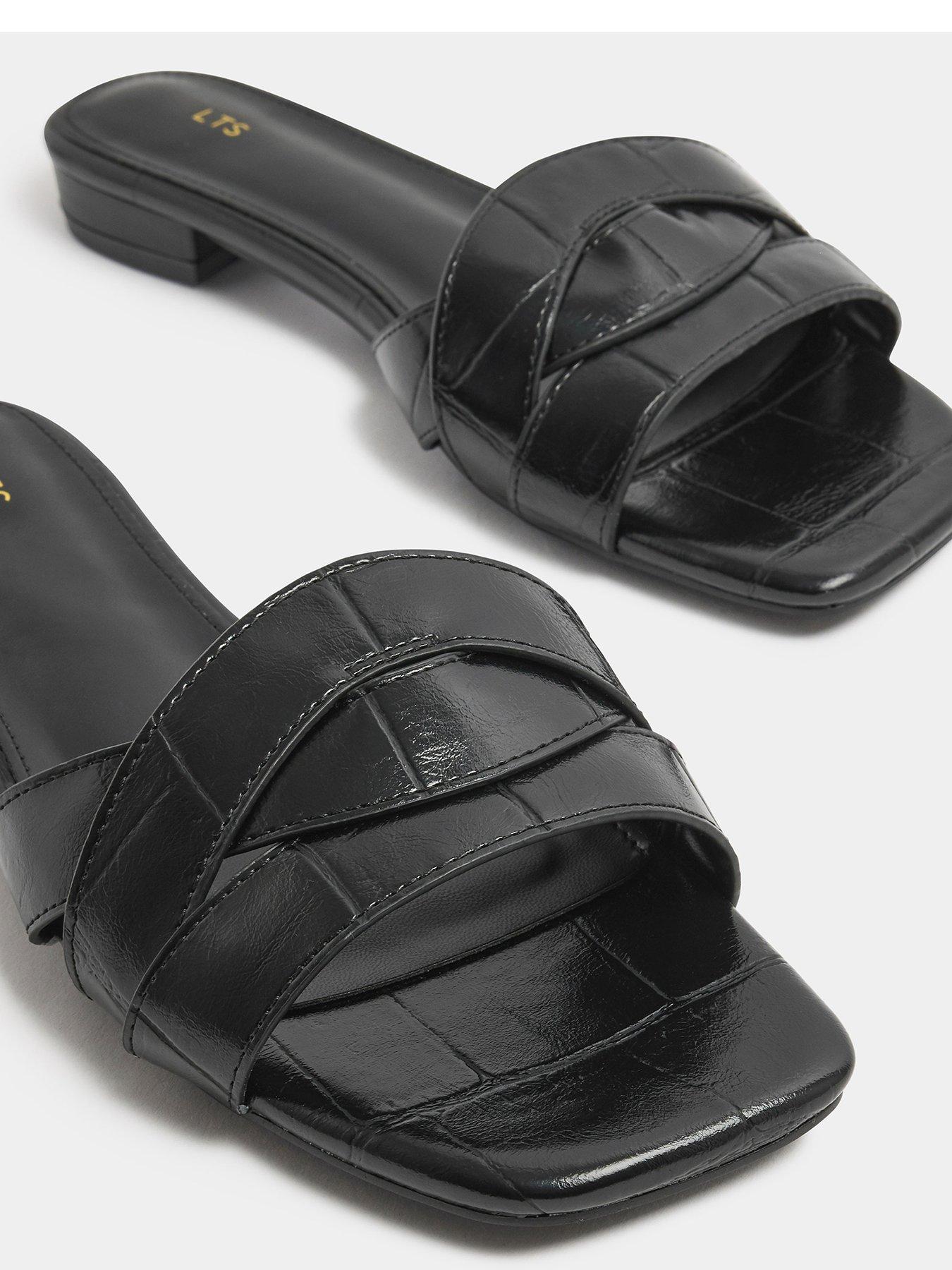 Image 4 of 4 of Long Tall Sally Twisted Low Block Mules - Black