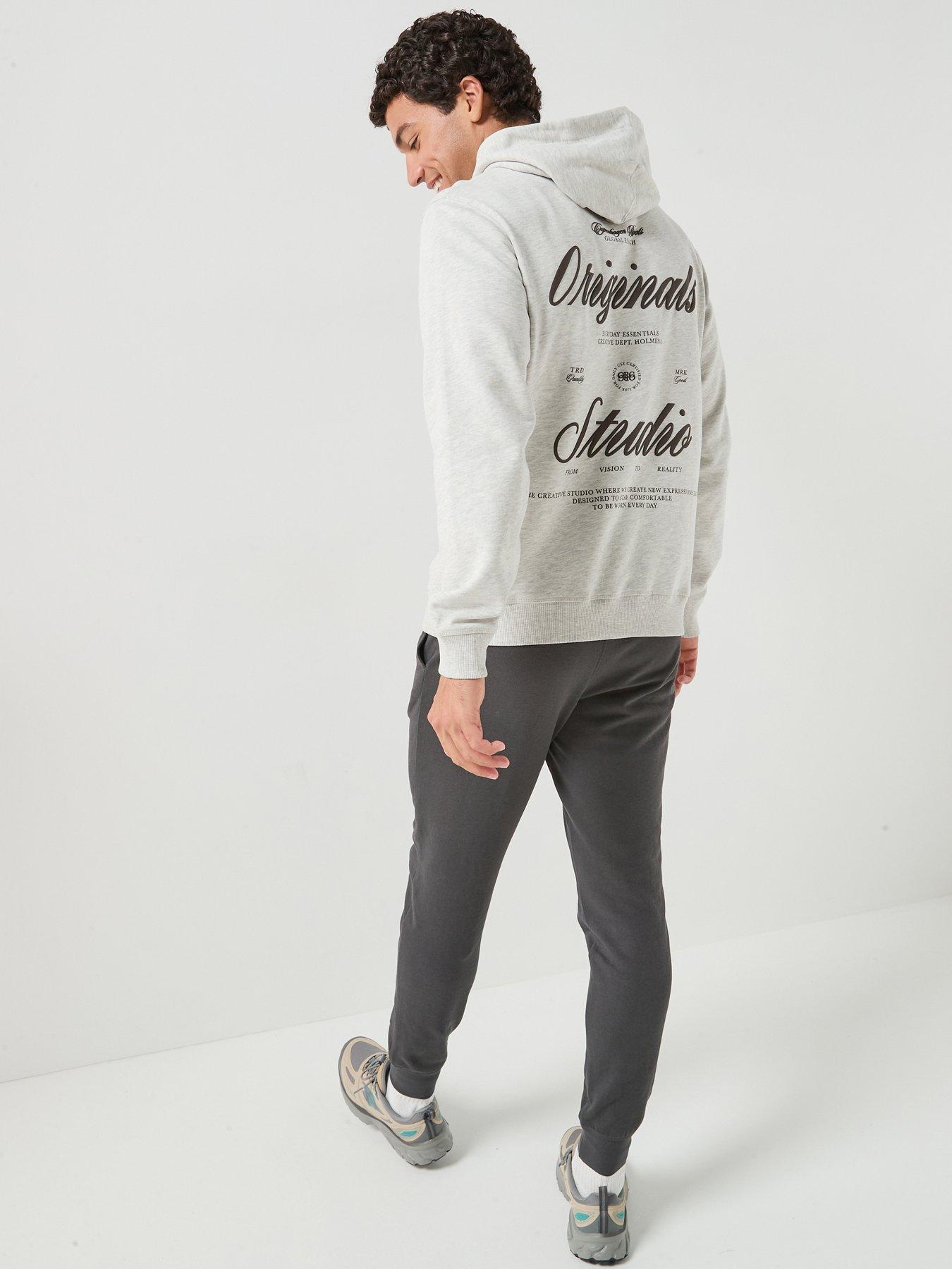 Jack & Jones Originals Norrebro Back Print Hoodie - Grey