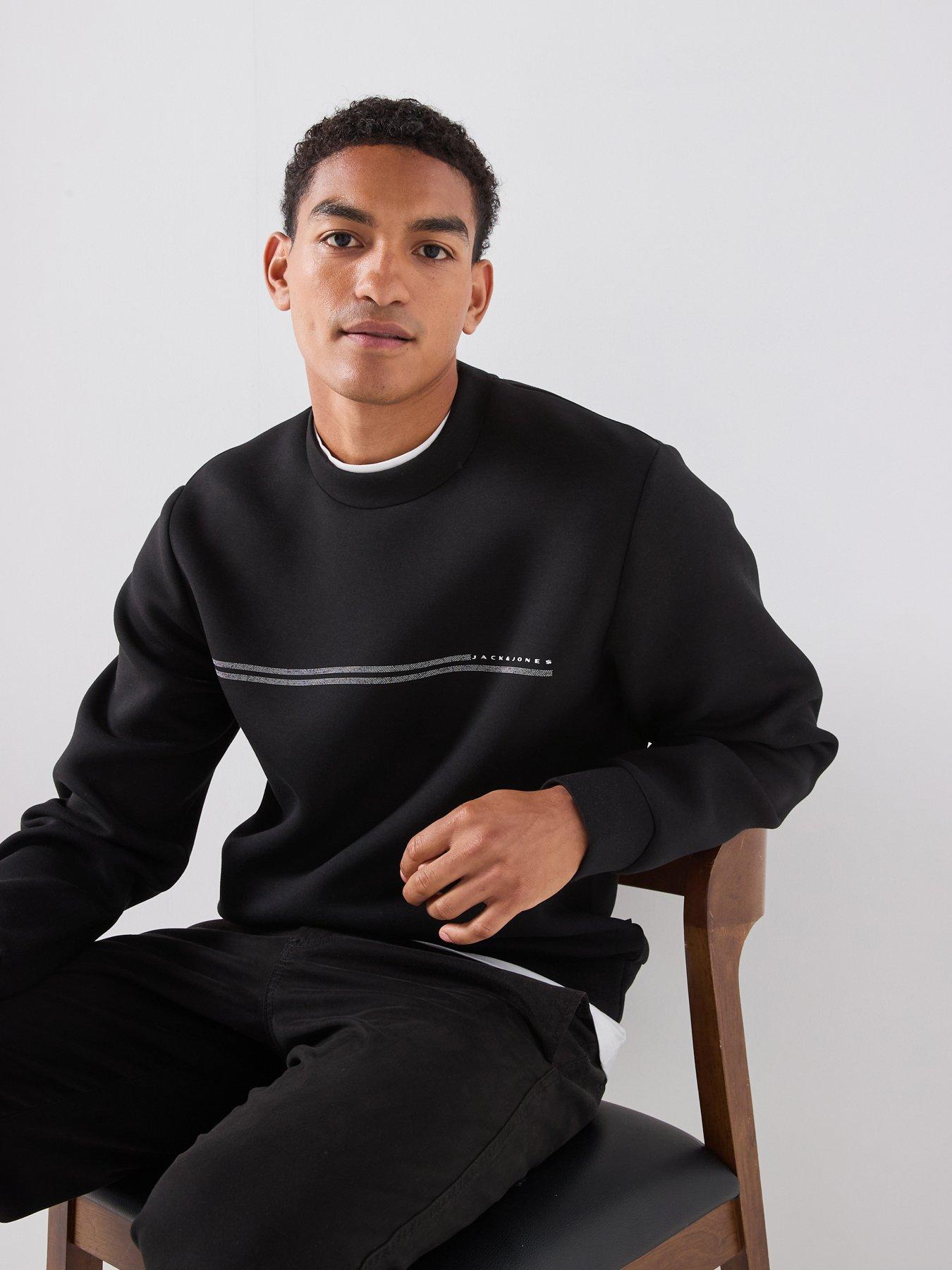 Image 1 of 6 of Jack & Jones Fusion Scuba Crew Neck Sweatshirt - Black