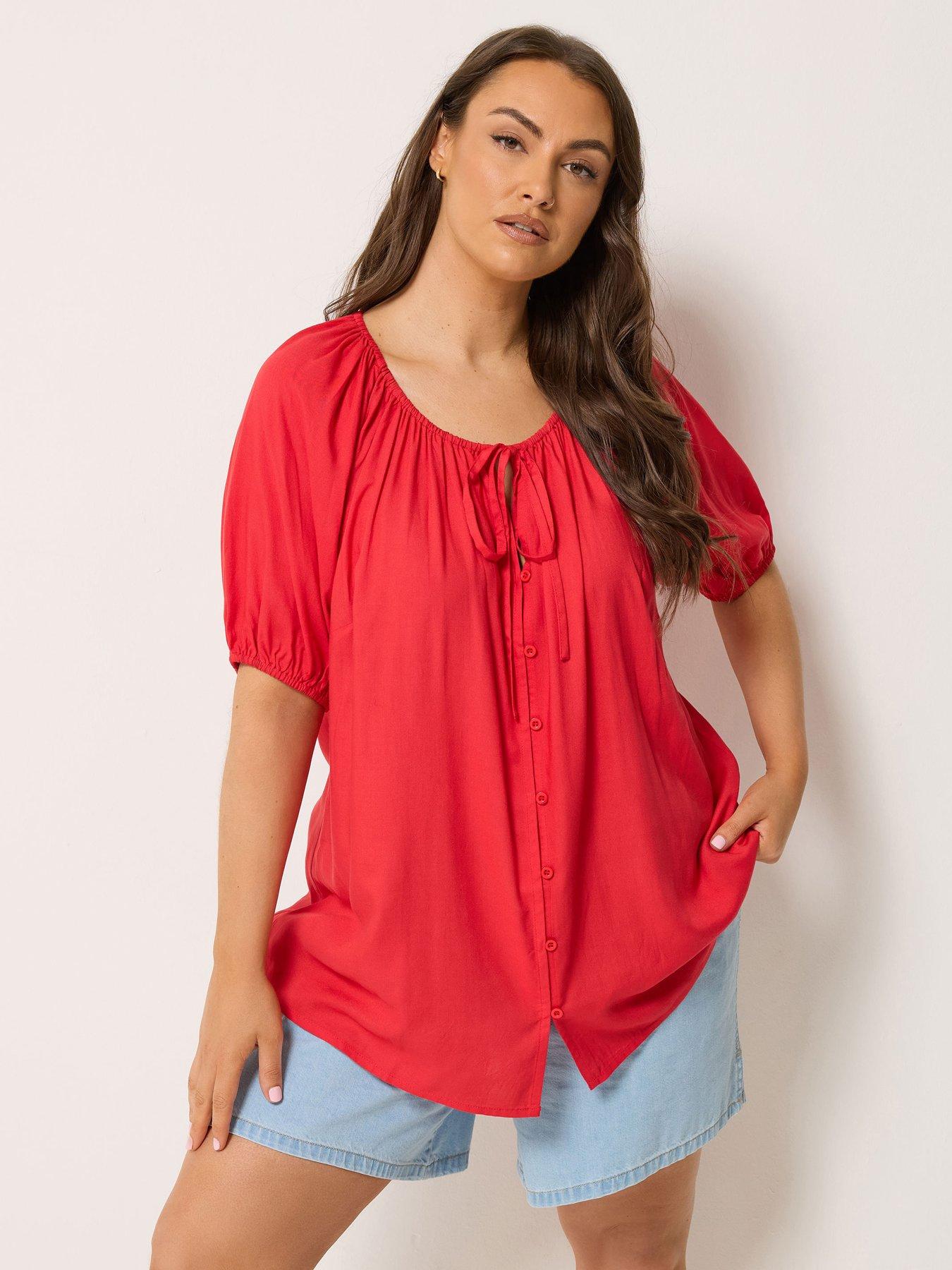 Yours Curve Gypsy Top - Red