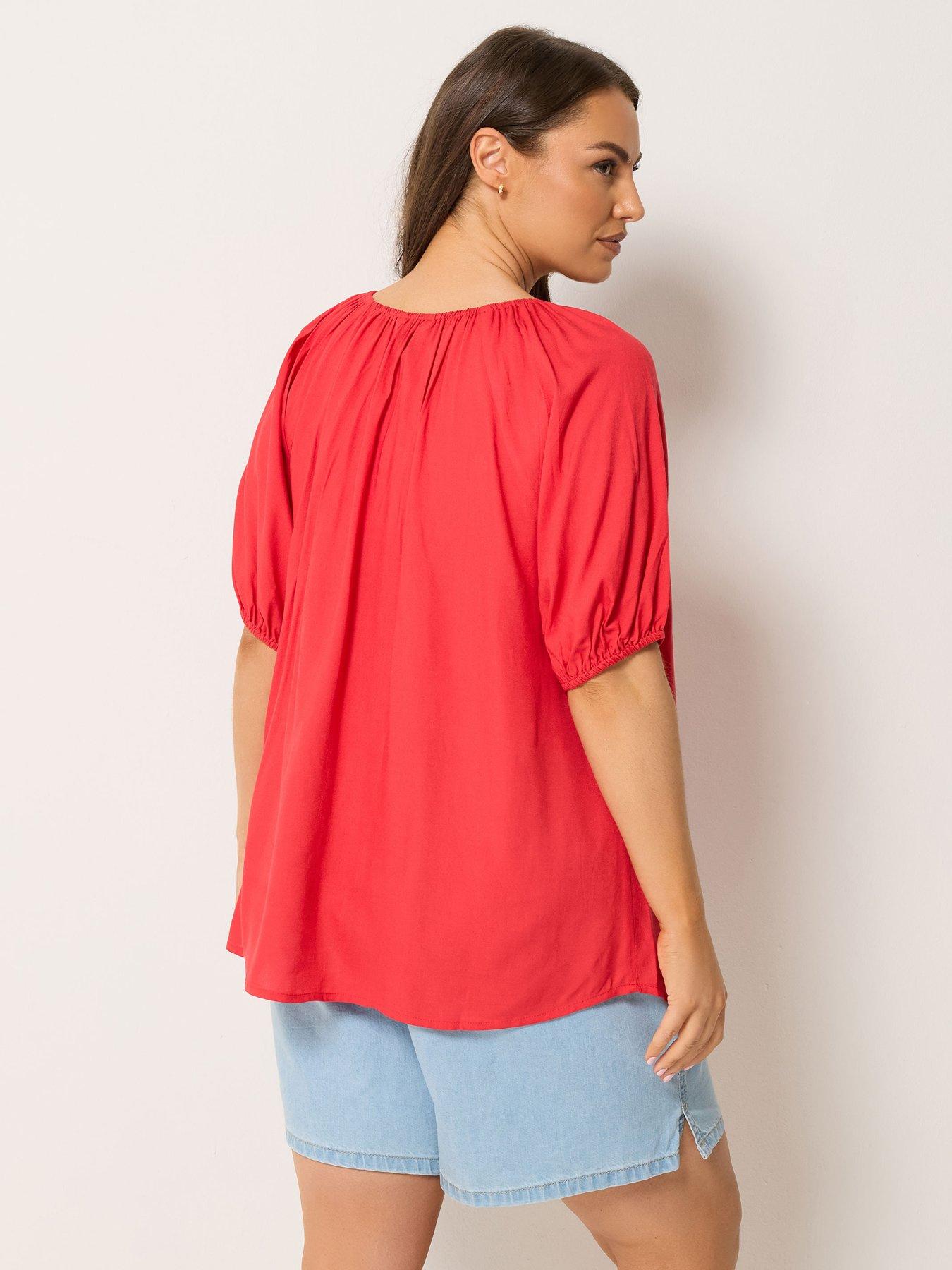 Yours Curve Gypsy Top - Red | Very