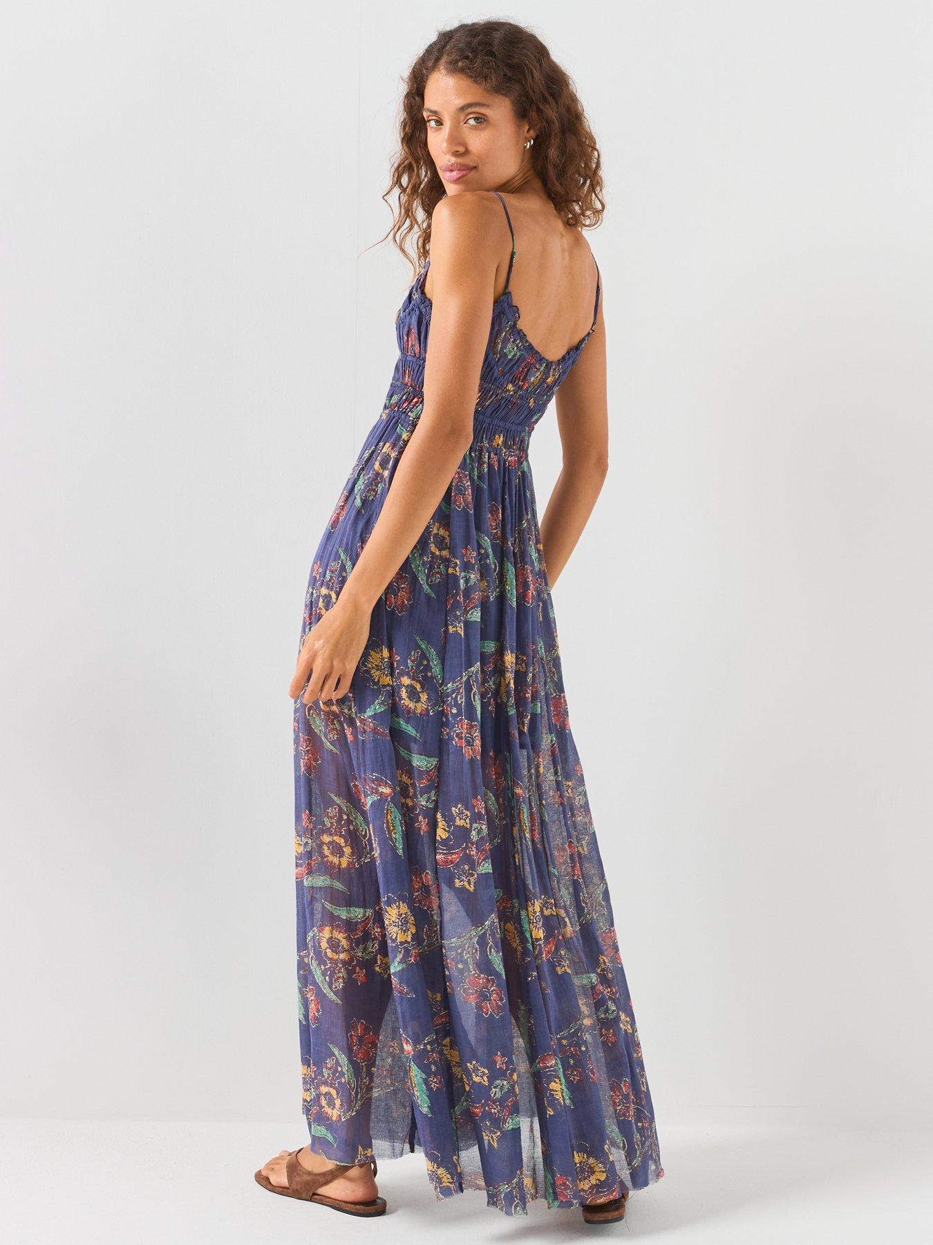 Image 2 of 6 of FREE PEOPLE One Ciella Printed Maxi Dress - Blue